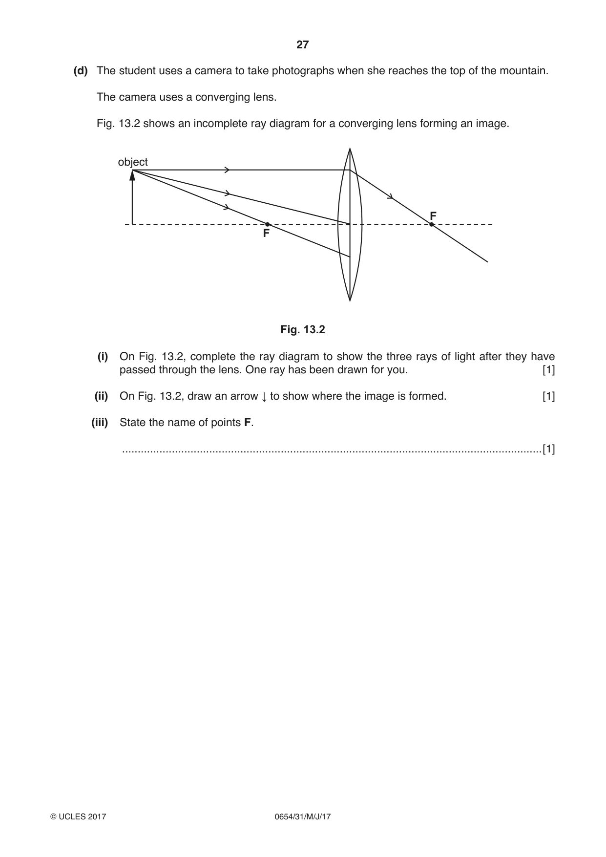 Cambridge IGCSE Sciences - Co-ordinated (Double) 0654 2017 May/June Paper 3 · Variant 1 question paper, page 27 of 28