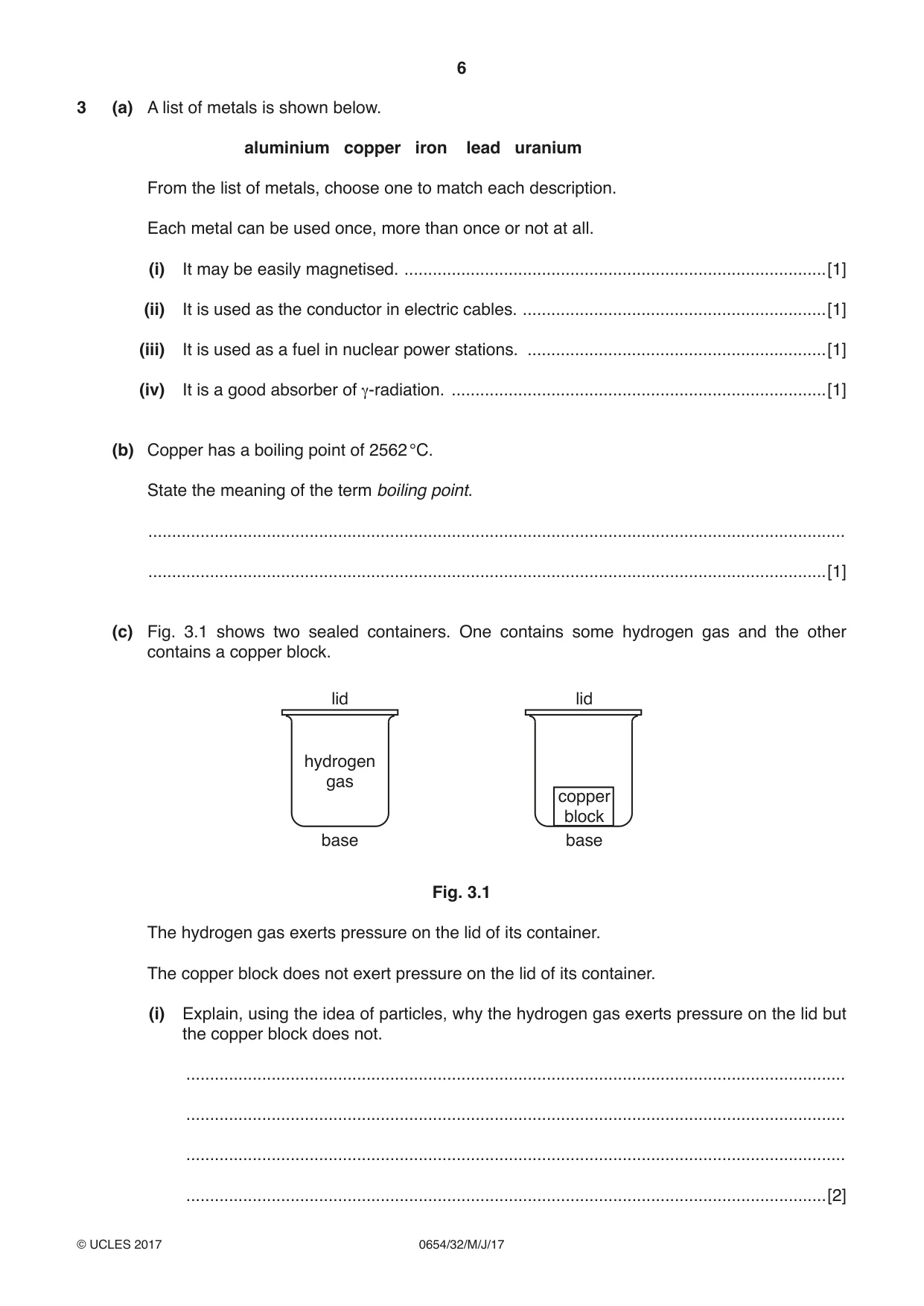 Cambridge IGCSE Sciences - Co-ordinated (Double) 0654 2017 May/June Paper 3 · Variant 2 question paper, page 6 of 28