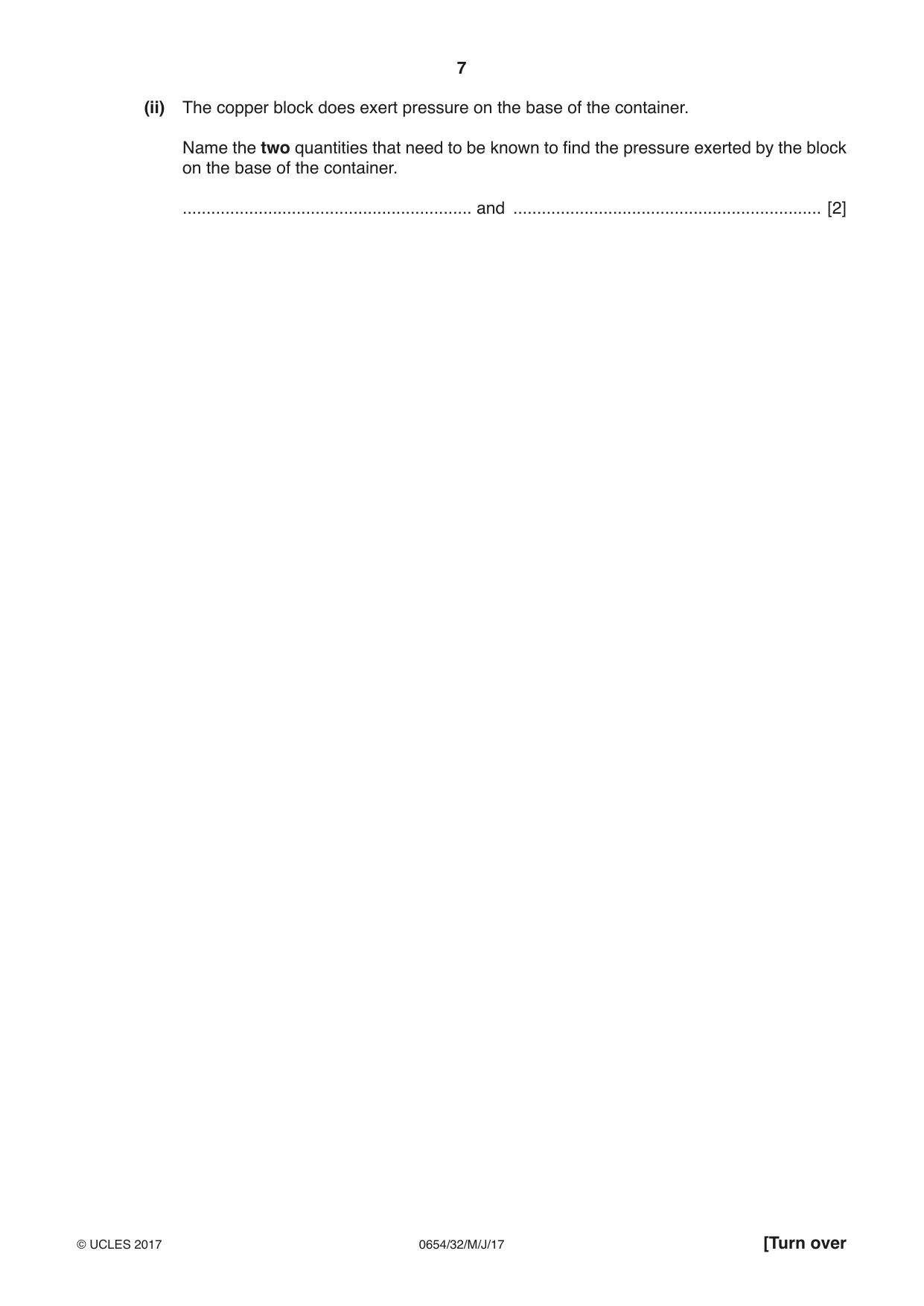 Cambridge IGCSE Sciences - Co-ordinated (Double) 0654 2017 May/June Paper 3 · Variant 2 question paper, page 7 of 28