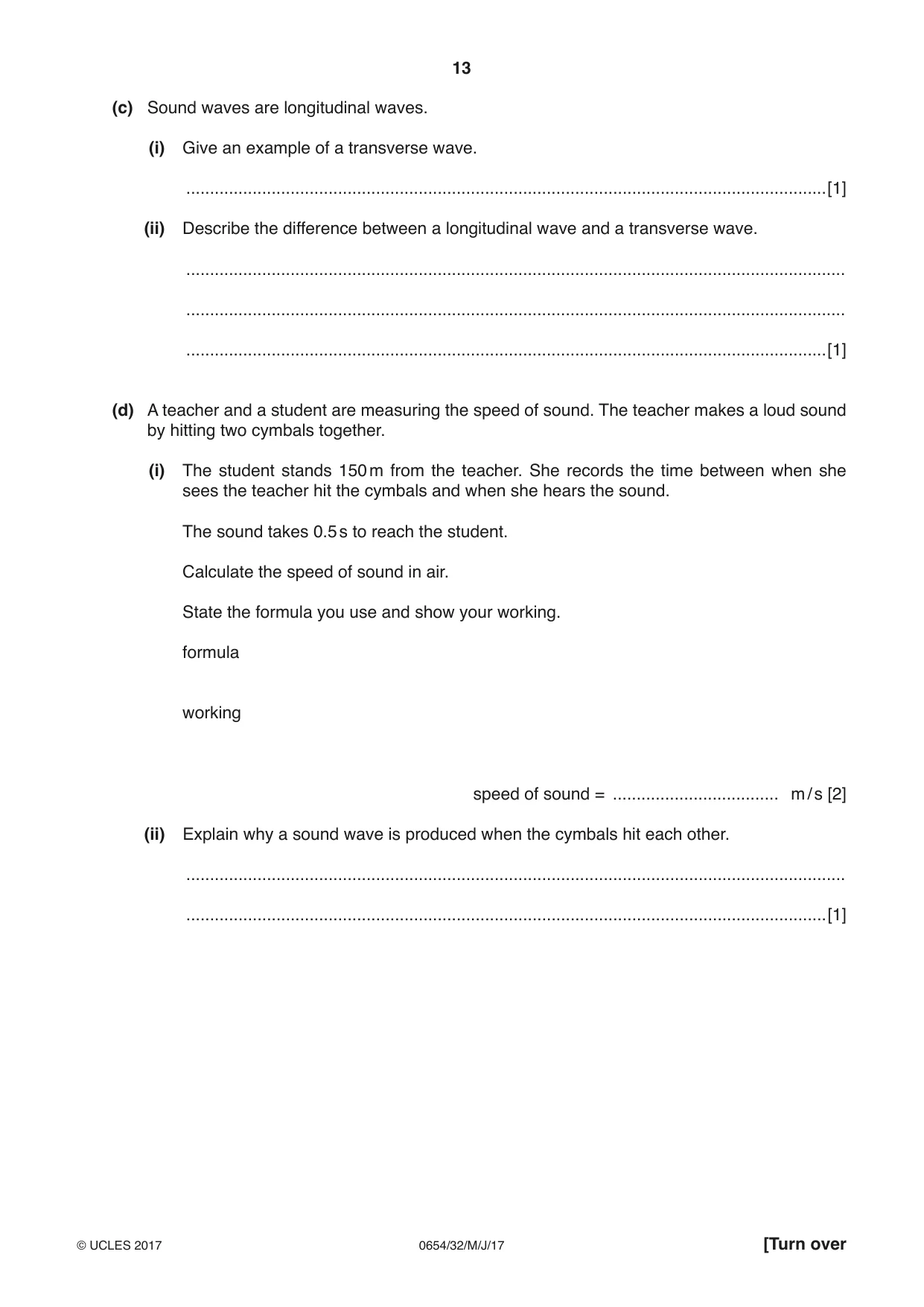 Cambridge IGCSE Sciences - Co-ordinated (Double) 0654 2017 May/June Paper 3 · Variant 2 question paper, page 13 of 28