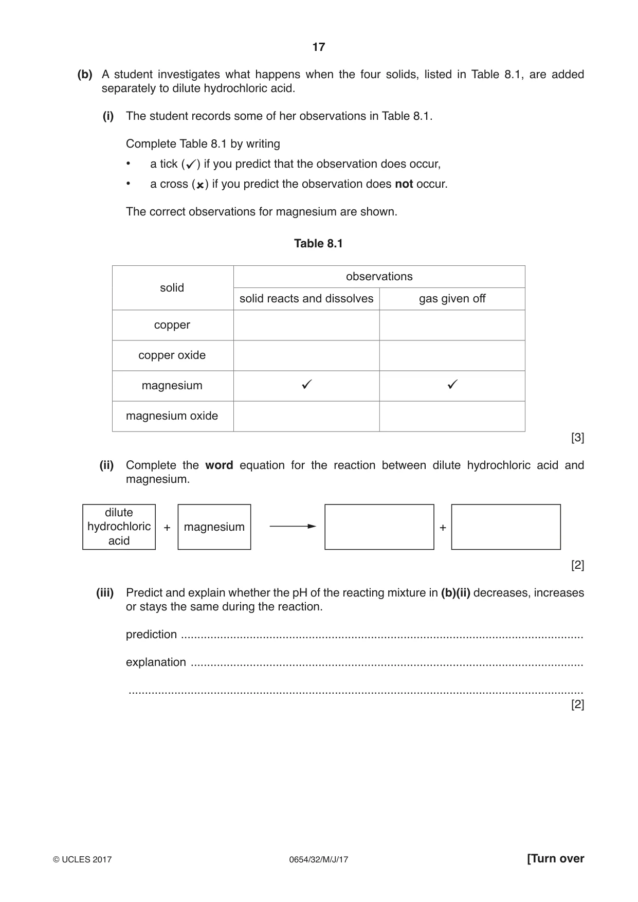 Cambridge IGCSE Sciences - Co-ordinated (Double) 0654 2017 May/June Paper 3 · Variant 2 question paper, page 17 of 28