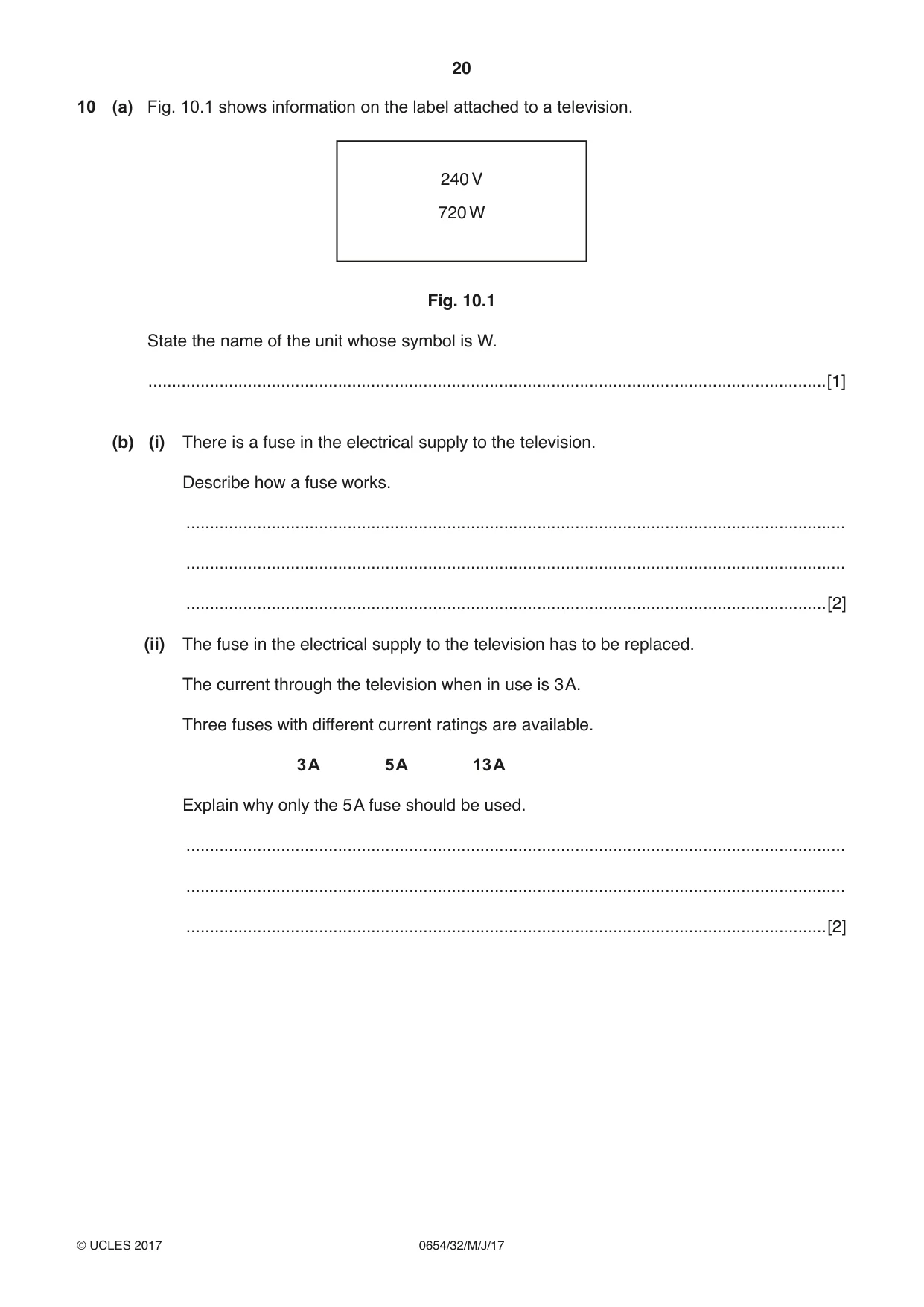 Cambridge IGCSE Sciences - Co-ordinated (Double) 0654 2017 May/June Paper 3 · Variant 2 question paper, page 20 of 28