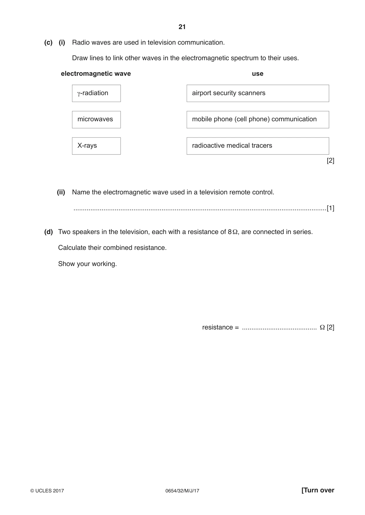 Cambridge IGCSE Sciences - Co-ordinated (Double) 0654 2017 May/June Paper 3 · Variant 2 question paper, page 21 of 28