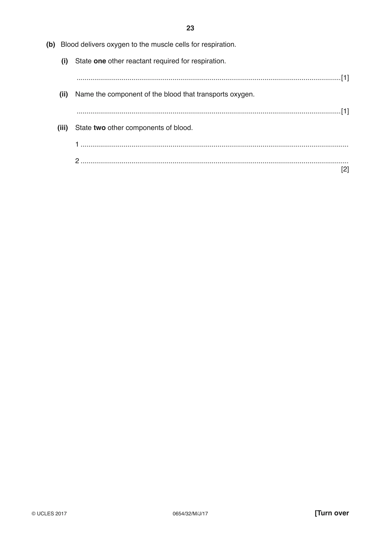 Cambridge IGCSE Sciences - Co-ordinated (Double) 0654 2017 May/June Paper 3 · Variant 2 question paper, page 23 of 28