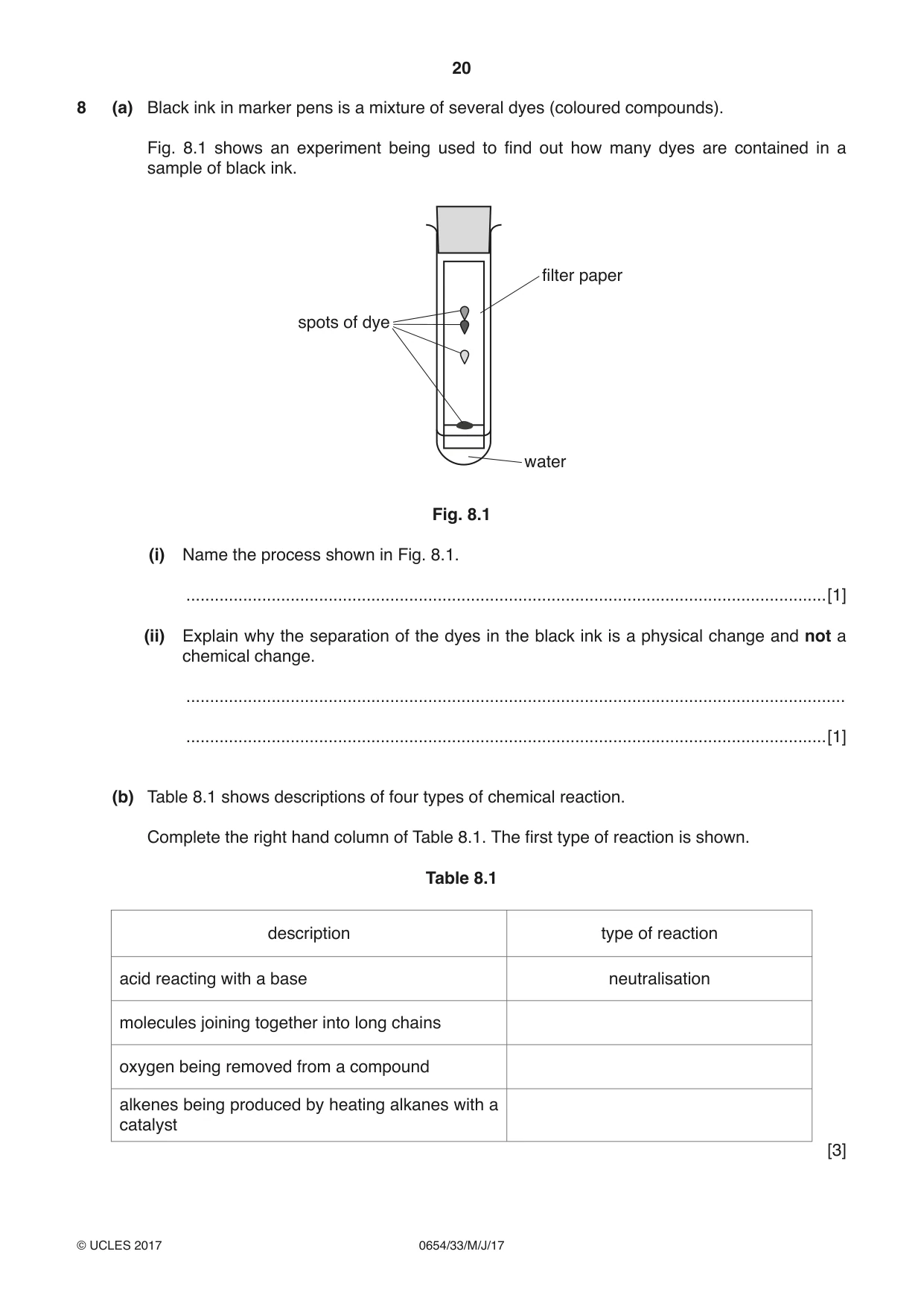 Cambridge IGCSE Sciences - Co-ordinated (Double) 0654 2017 May/June Paper 3 · Variant 3 question paper, page 20 of 32