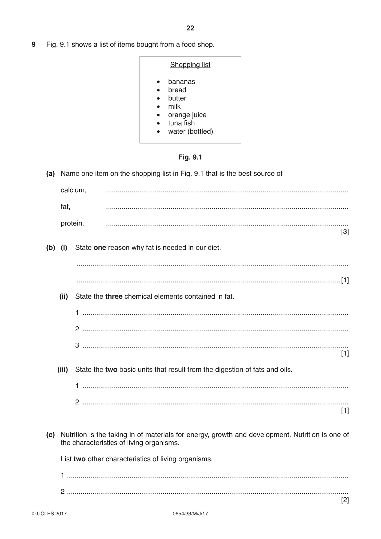 Cambridge IGCSE Sciences - Co-ordinated (Double) 0654 2017 May/June Paper 3 · Variant 3 question paper, page 22 of 32