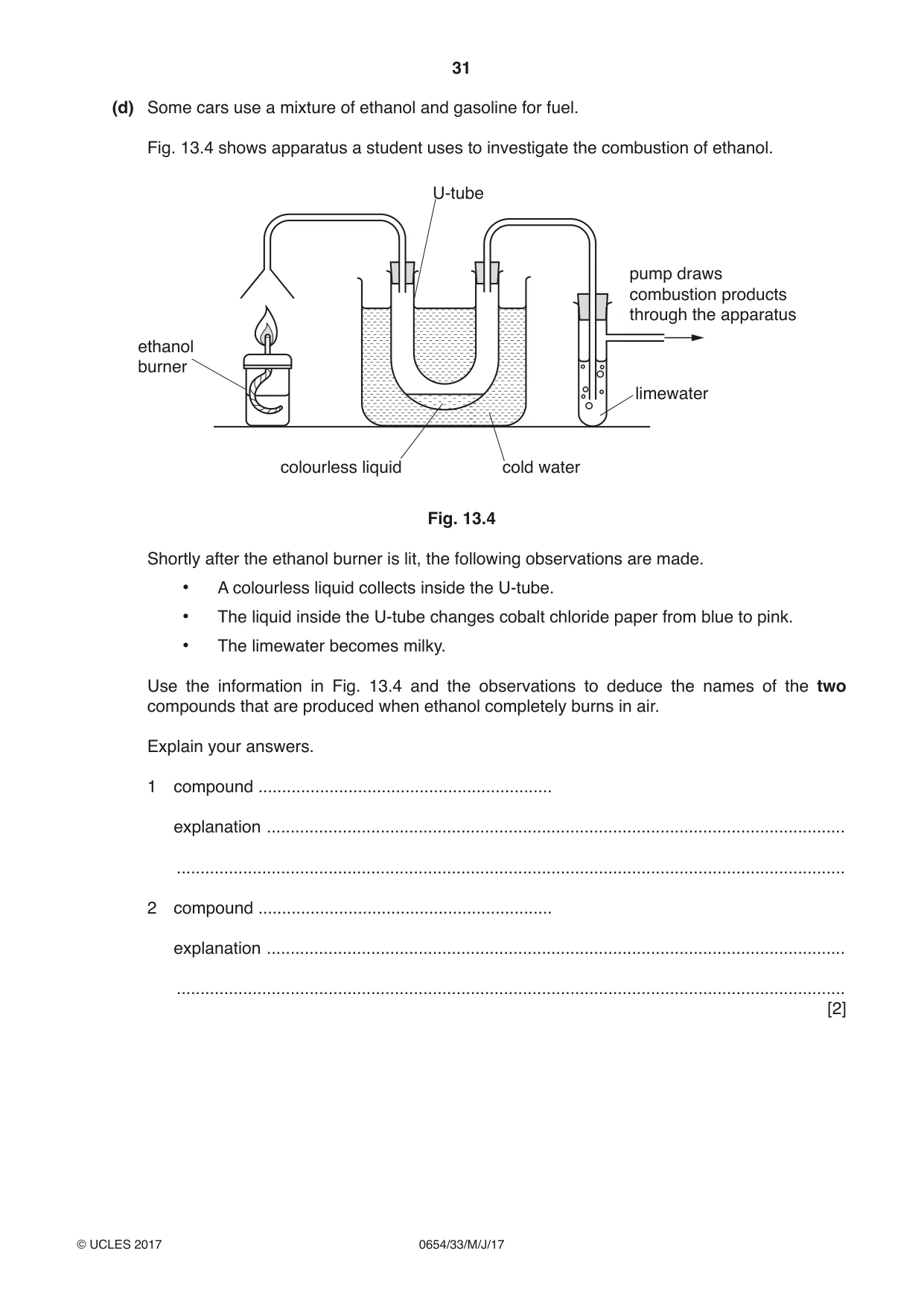 Cambridge IGCSE Sciences - Co-ordinated (Double) 0654 2017 May/June Paper 3 · Variant 3 question paper, page 31 of 32