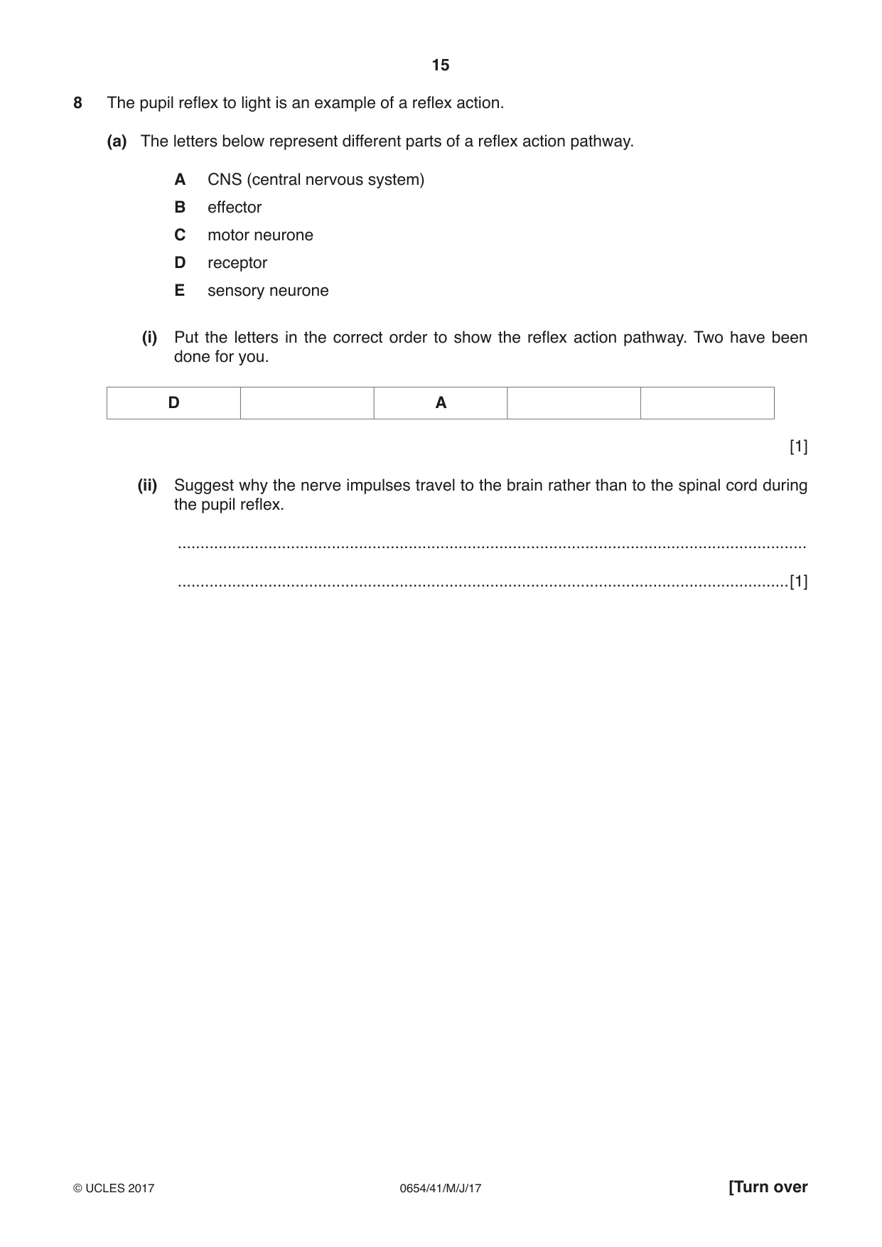Cambridge IGCSE Sciences - Co-ordinated (Double) 0654 2017 May/June Paper 4 · Variant 1 question paper, page 15 of 28