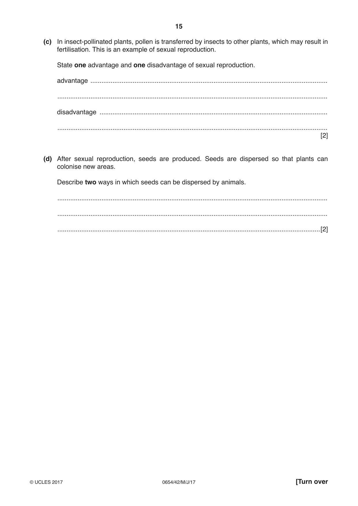 Cambridge IGCSE Sciences - Co-ordinated (Double) 0654 2017 May/June Paper 4 · Variant 2 question paper, page 15 of 28