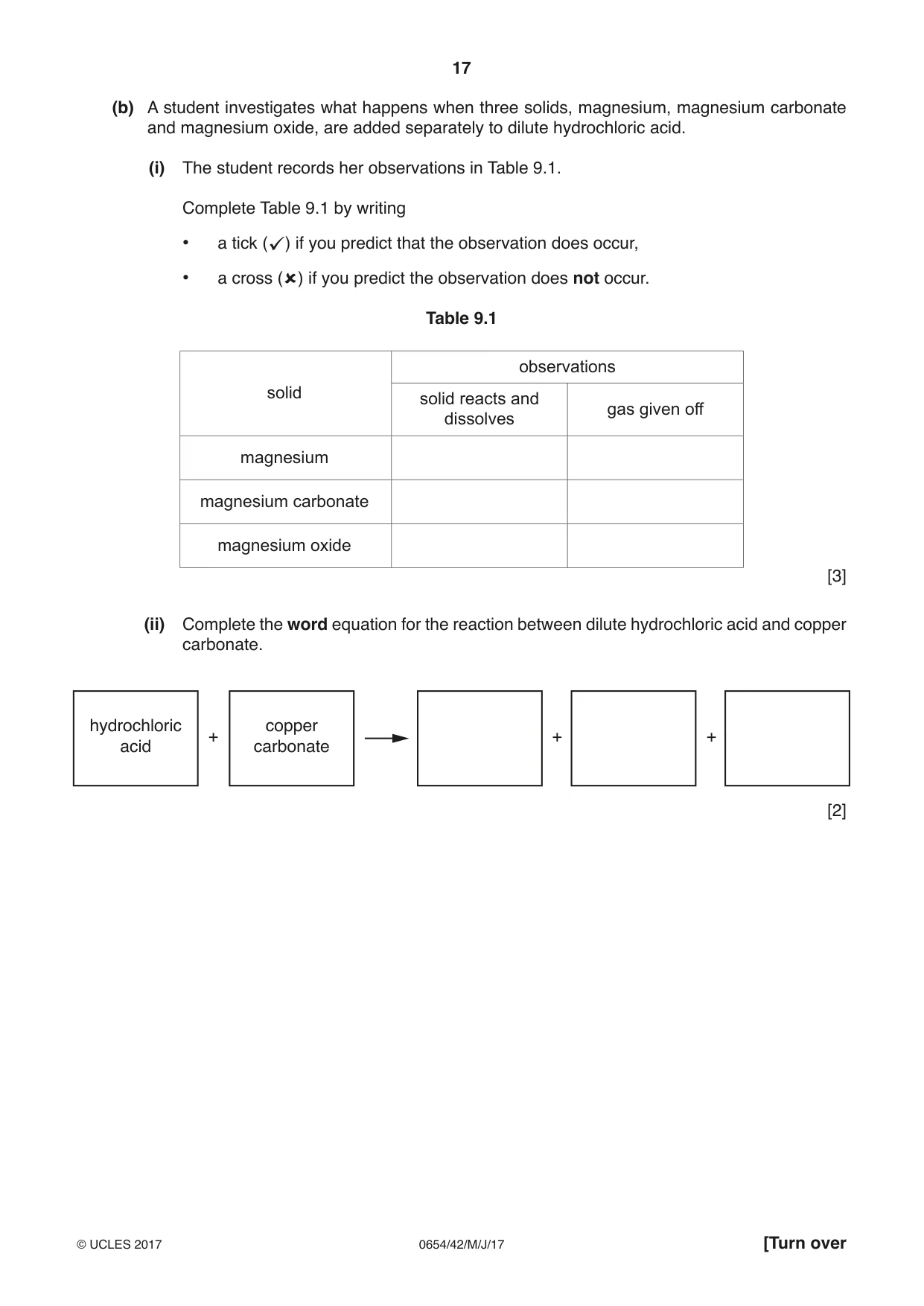 Cambridge IGCSE Sciences - Co-ordinated (Double) 0654 2017 May/June Paper 4 · Variant 2 question paper, page 17 of 28