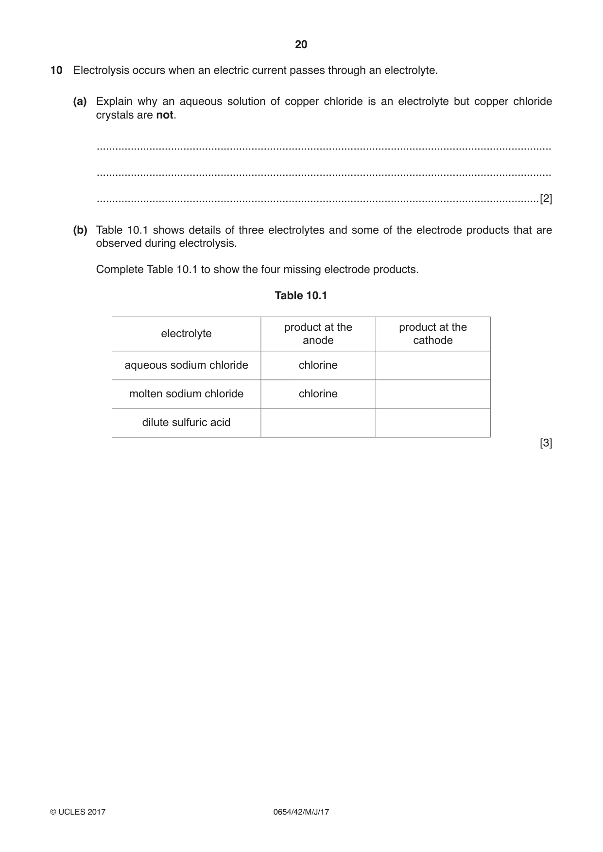 Cambridge IGCSE Sciences - Co-ordinated (Double) 0654 2017 May/June Paper 4 · Variant 2 question paper, page 20 of 28