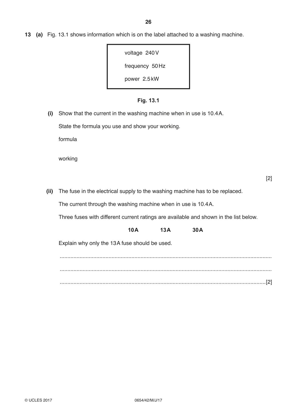Cambridge IGCSE Sciences - Co-ordinated (Double) 0654 2017 May/June Paper 4 · Variant 2 question paper, page 26 of 28