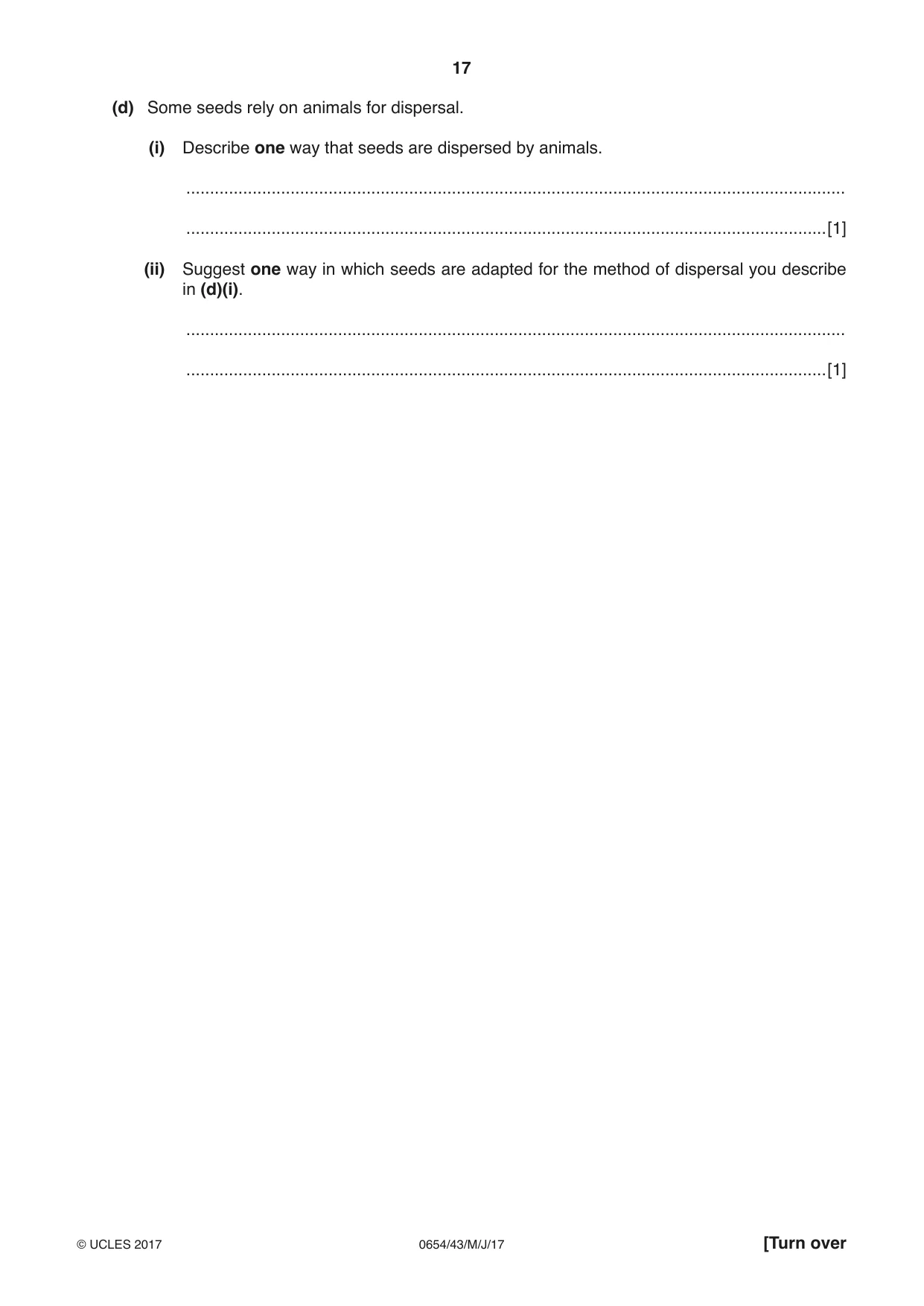 Cambridge IGCSE Sciences - Co-ordinated (Double) 0654 2017 May/June Paper 4 · Variant 3 question paper, page 17 of 32