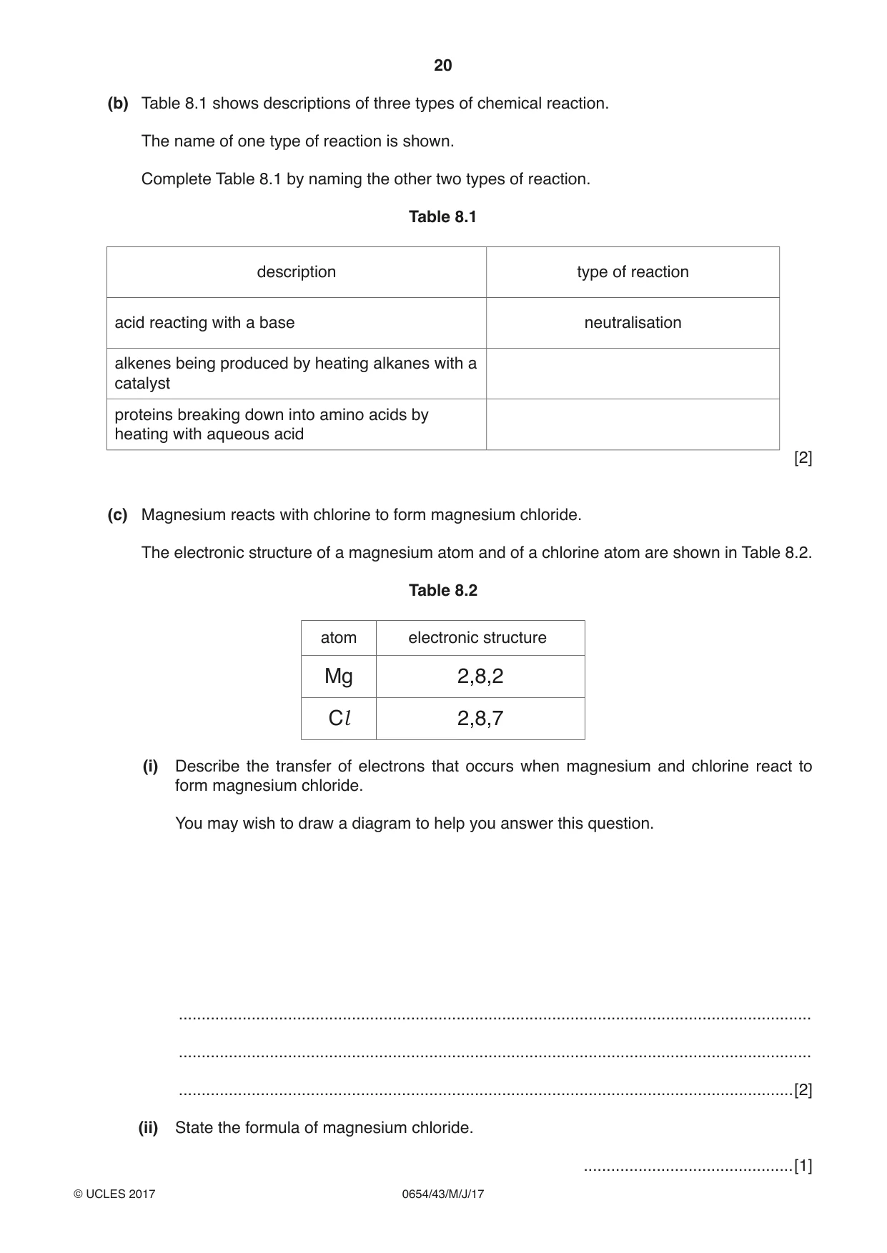 Cambridge IGCSE Sciences - Co-ordinated (Double) 0654 2017 May/June Paper 4 · Variant 3 question paper, page 20 of 32