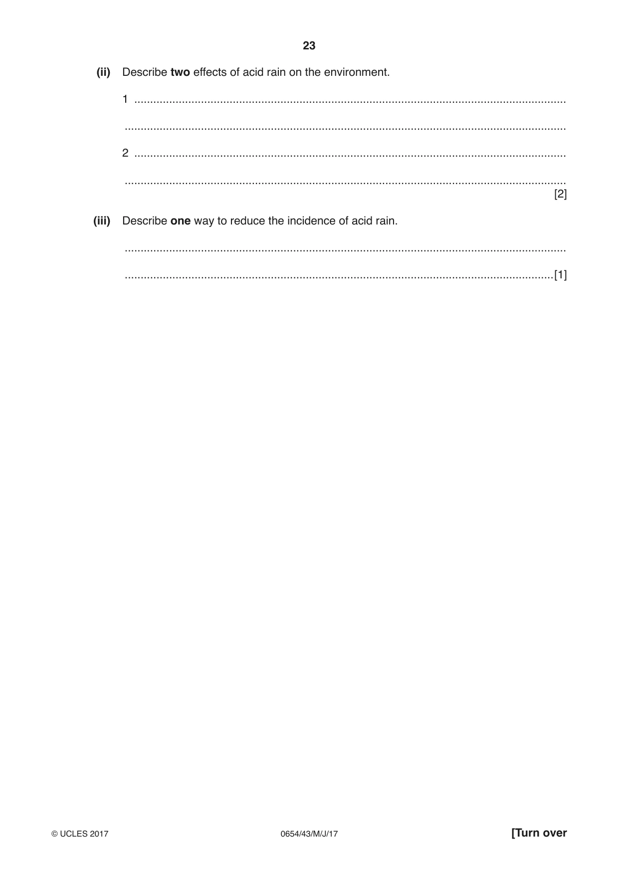 Cambridge IGCSE Sciences - Co-ordinated (Double) 0654 2017 May/June Paper 4 · Variant 3 question paper, page 23 of 32