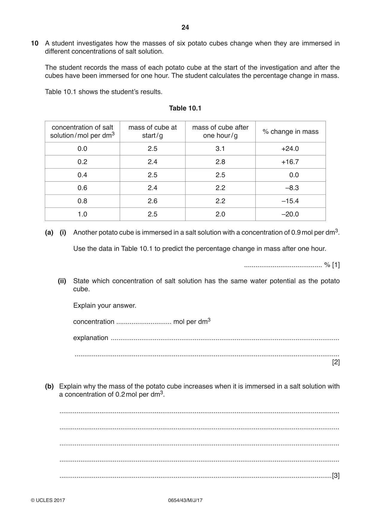 Cambridge IGCSE Sciences - Co-ordinated (Double) 0654 2017 May/June Paper 4 · Variant 3 question paper, page 24 of 32