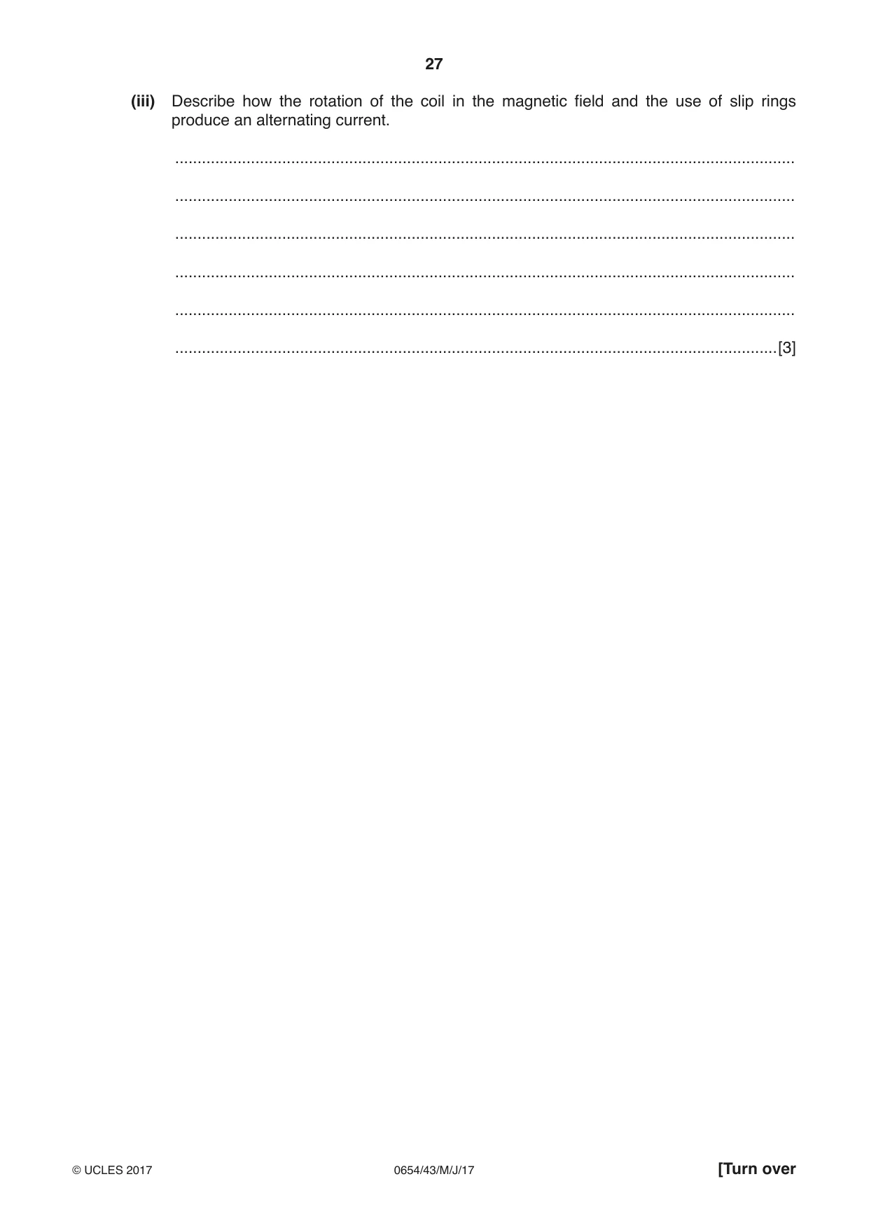 Cambridge IGCSE Sciences - Co-ordinated (Double) 0654 2017 May/June Paper 4 · Variant 3 question paper, page 27 of 32