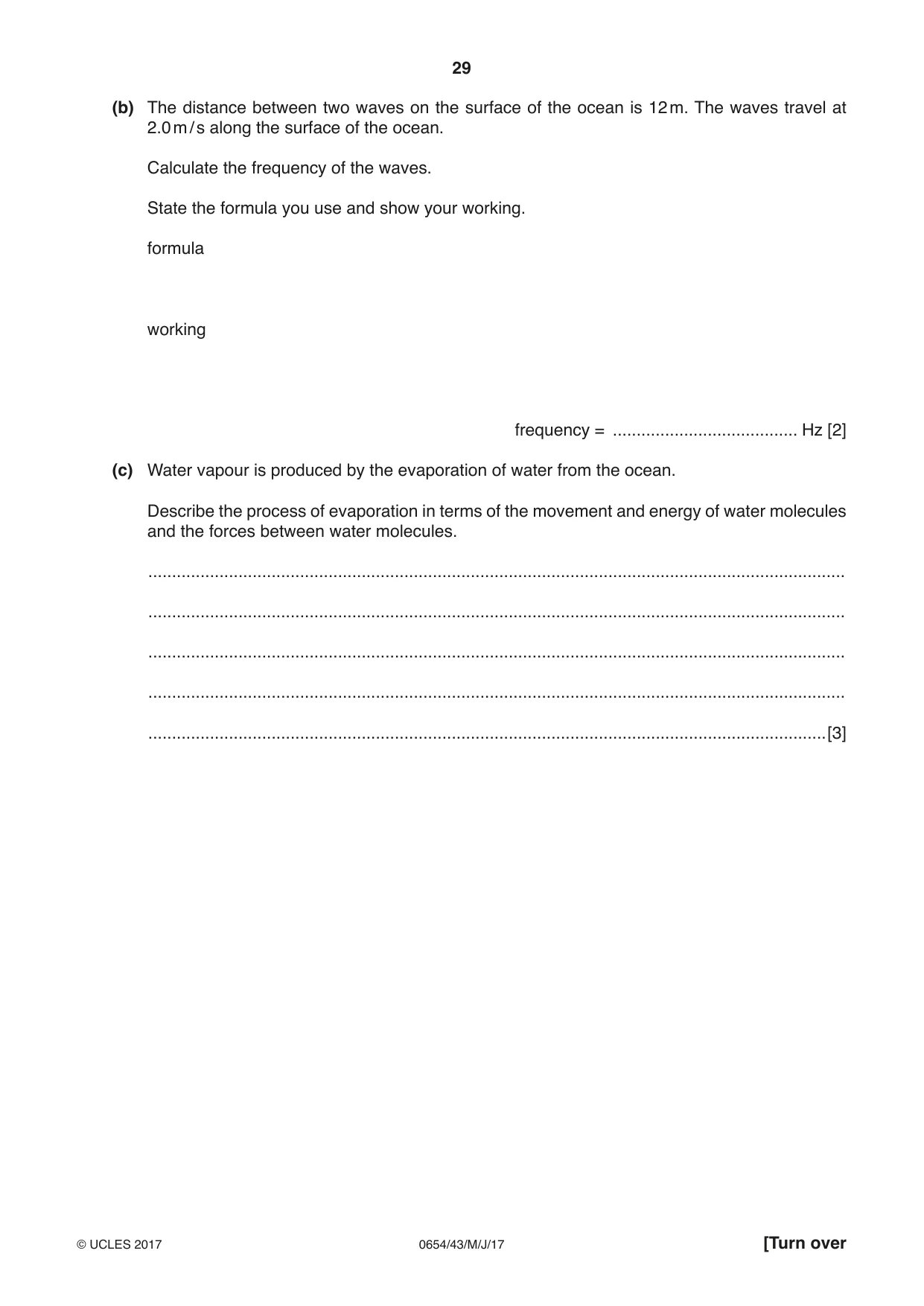 Cambridge IGCSE Sciences - Co-ordinated (Double) 0654 2017 May/June Paper 4 · Variant 3 question paper, page 29 of 32