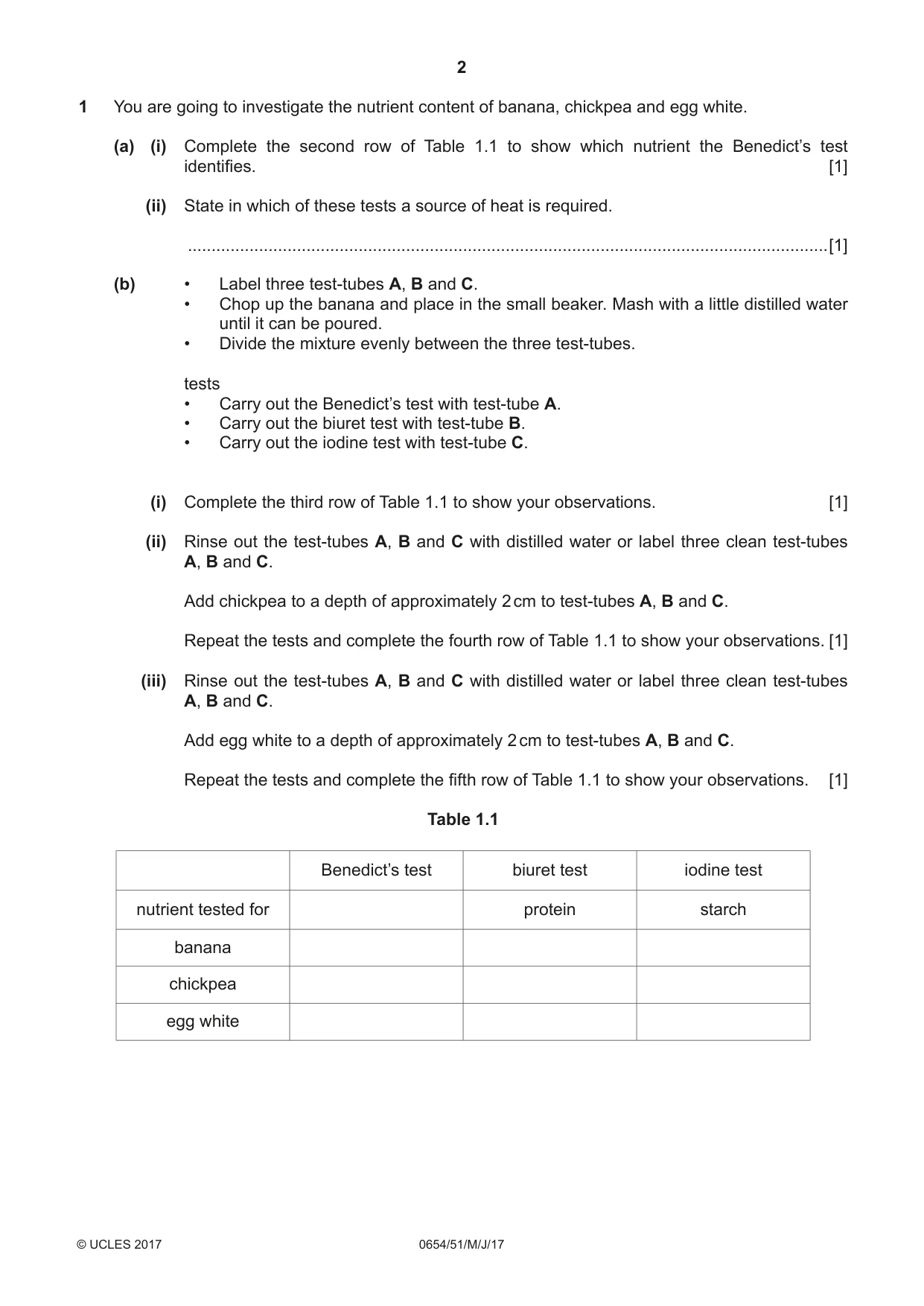 Cambridge IGCSE Sciences - Co-ordinated (Double) 0654 2017 May/June Paper 5 · Variant 1 question paper, page 2 of 12