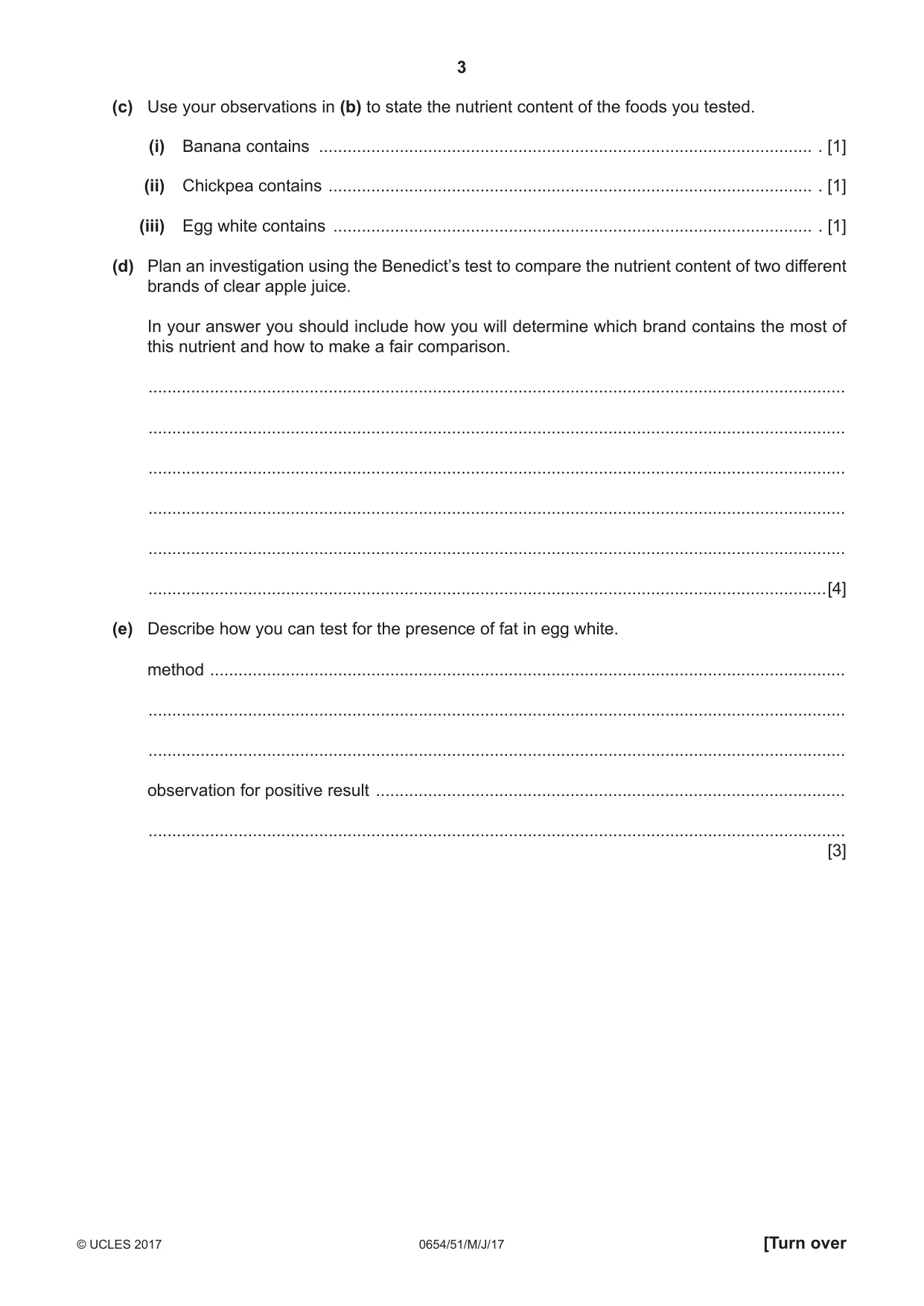 Cambridge IGCSE Sciences - Co-ordinated (Double) 0654 2017 May/June Paper 5 · Variant 1 question paper, page 3 of 12
