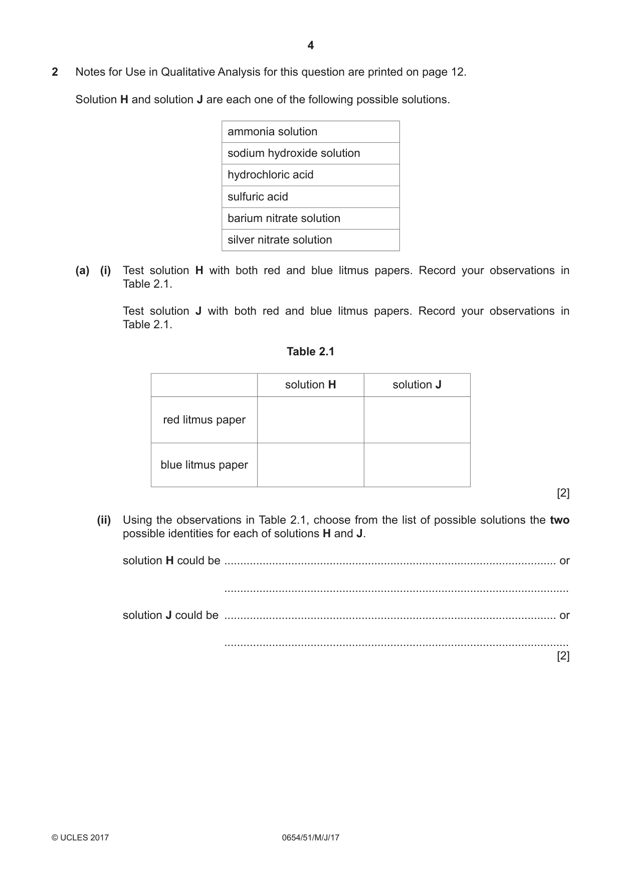 Cambridge IGCSE Sciences - Co-ordinated (Double) 0654 2017 May/June Paper 5 · Variant 1 question paper, page 4 of 12