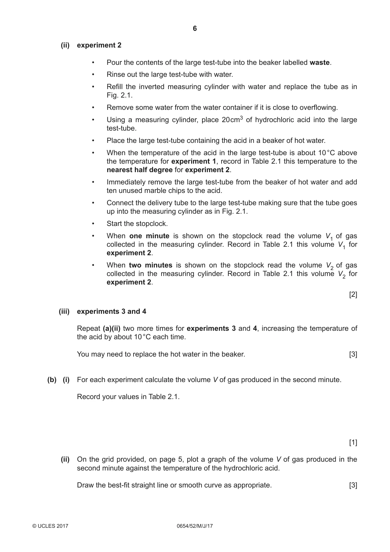 Cambridge IGCSE Sciences - Co-ordinated (Double) 0654 2017 May/June Paper 5 · Variant 2 question paper, page 6 of 12