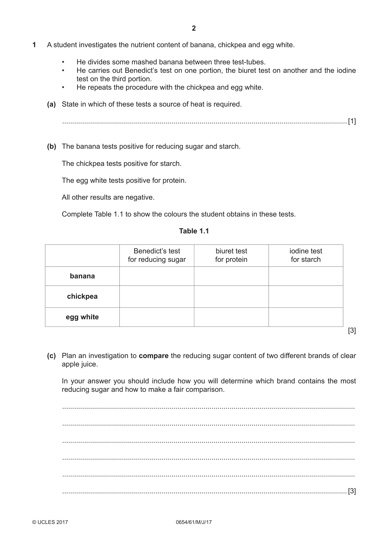Cambridge IGCSE Sciences - Co-ordinated (Double) 0654 2017 May/June Paper 6 · Variant 1 question paper, page 2 of 16