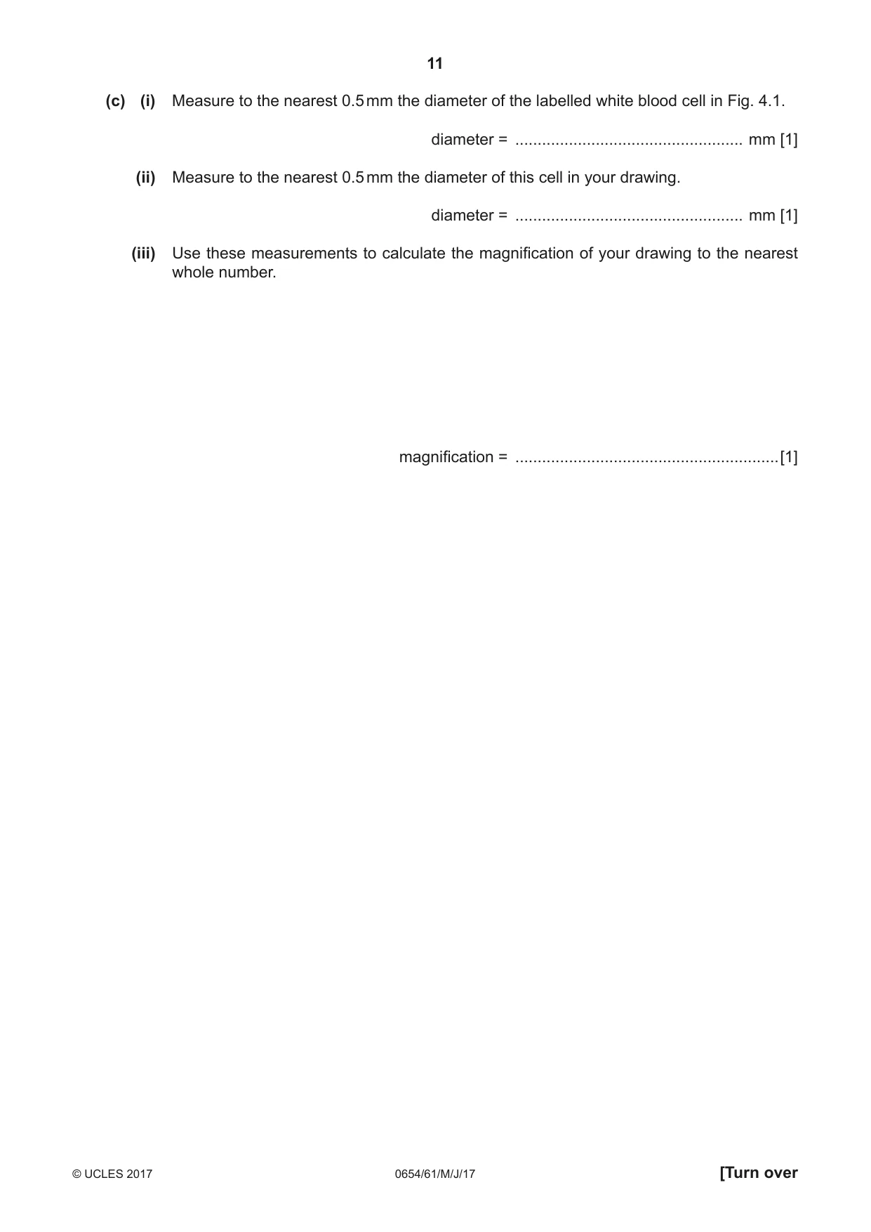 Cambridge IGCSE Sciences - Co-ordinated (Double) 0654 2017 May/June Paper 6 · Variant 1 question paper, page 11 of 16