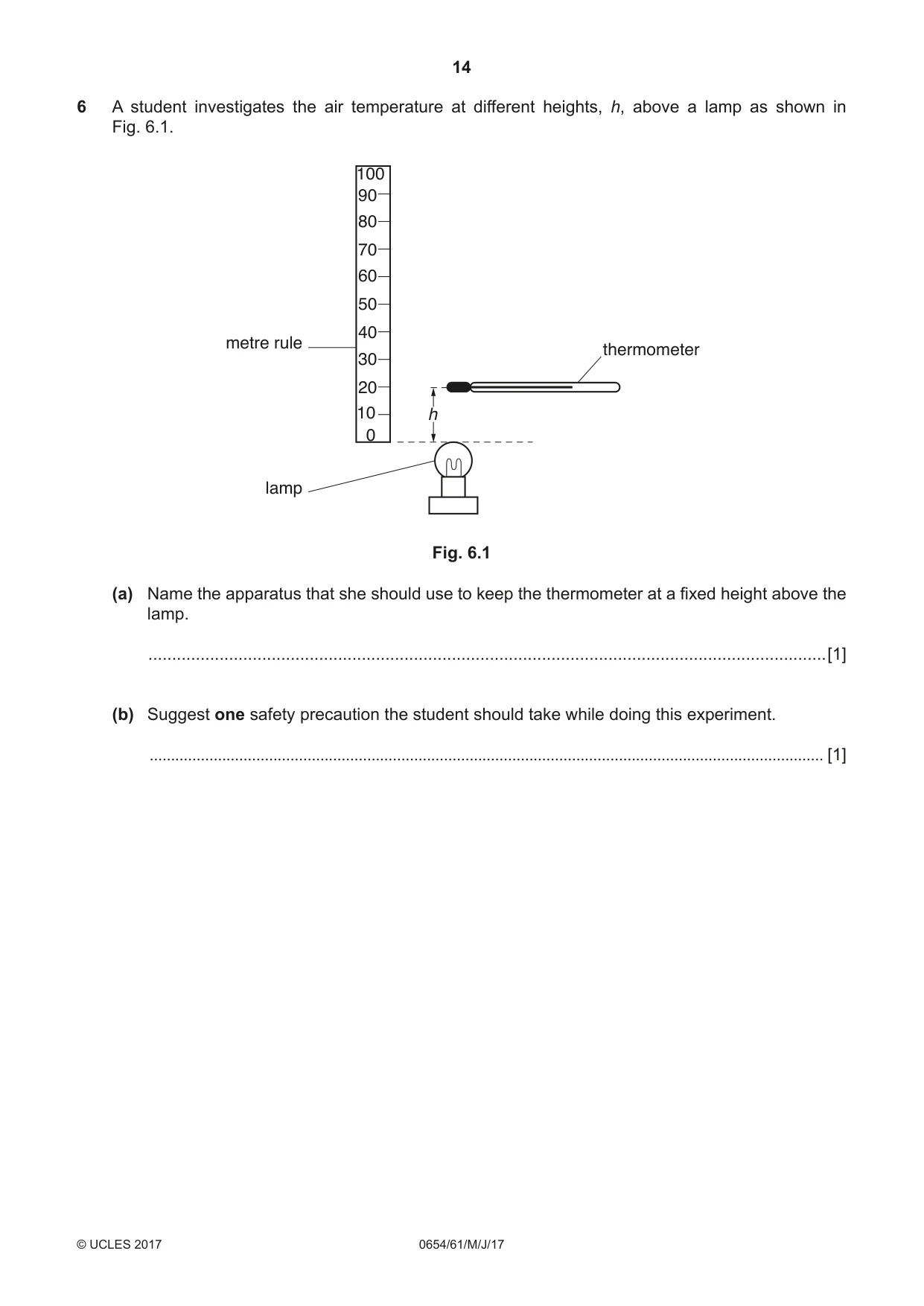 Cambridge IGCSE Sciences - Co-ordinated (Double) 0654 2017 May/June Paper 6 · Variant 1 question paper, page 14 of 16