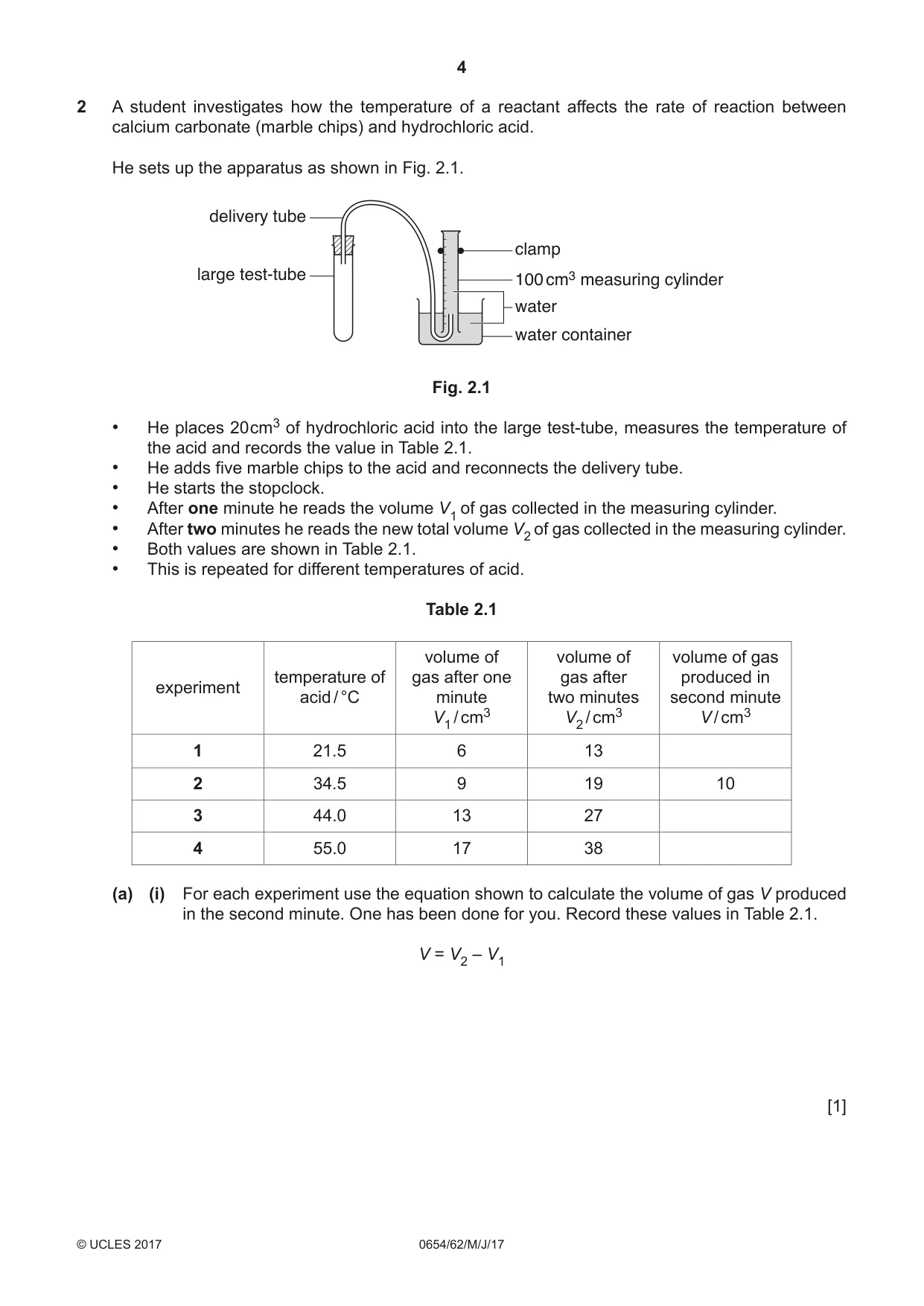 Cambridge IGCSE Sciences - Co-ordinated (Double) 0654 2017 May/June Paper 6 · Variant 2 question paper, page 4 of 20