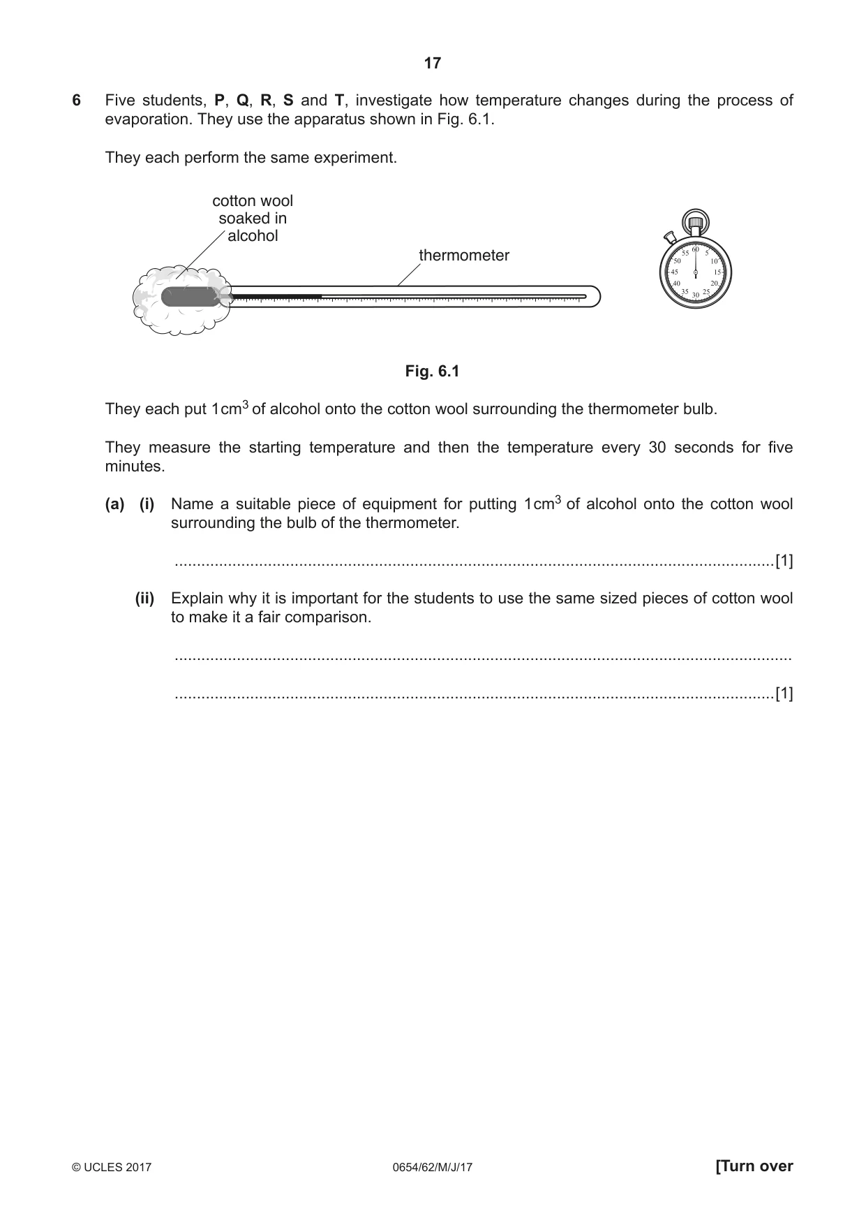 Cambridge IGCSE Sciences - Co-ordinated (Double) 0654 2017 May/June Paper 6 · Variant 2 question paper, page 17 of 20