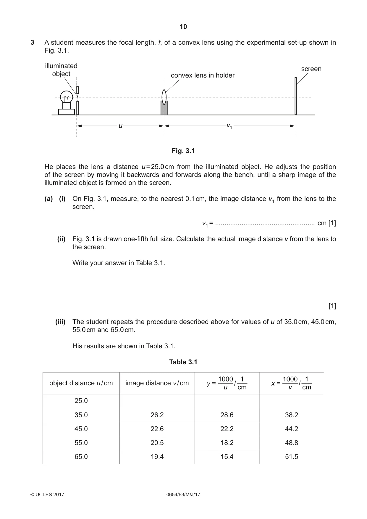 Cambridge IGCSE Sciences - Co-ordinated (Double) 0654 2017 May/June Paper 6 · Variant 3 question paper, page 10 of 20