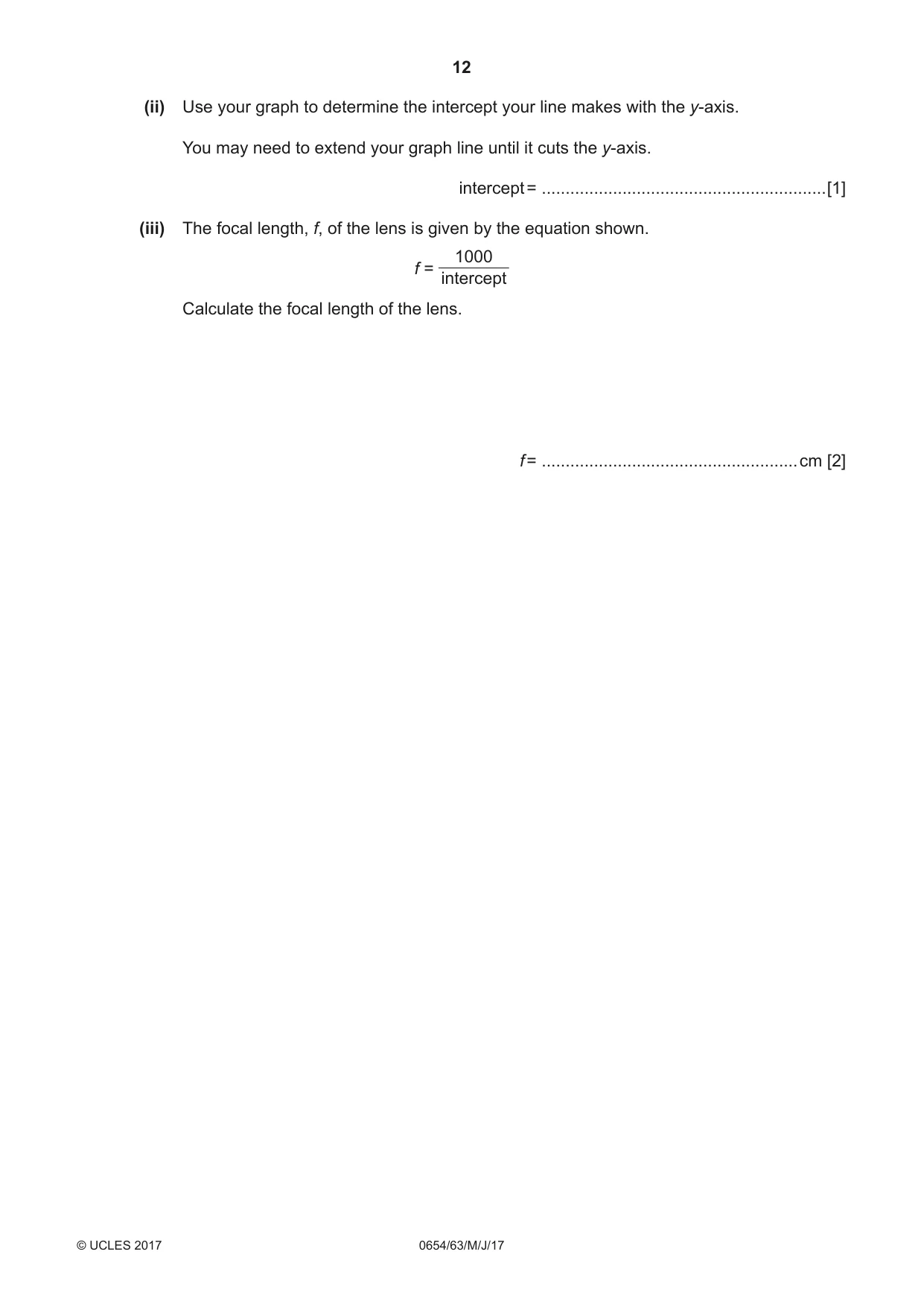 Cambridge IGCSE Sciences - Co-ordinated (Double) 0654 2017 May/June Paper 6 · Variant 3 question paper, page 12 of 20