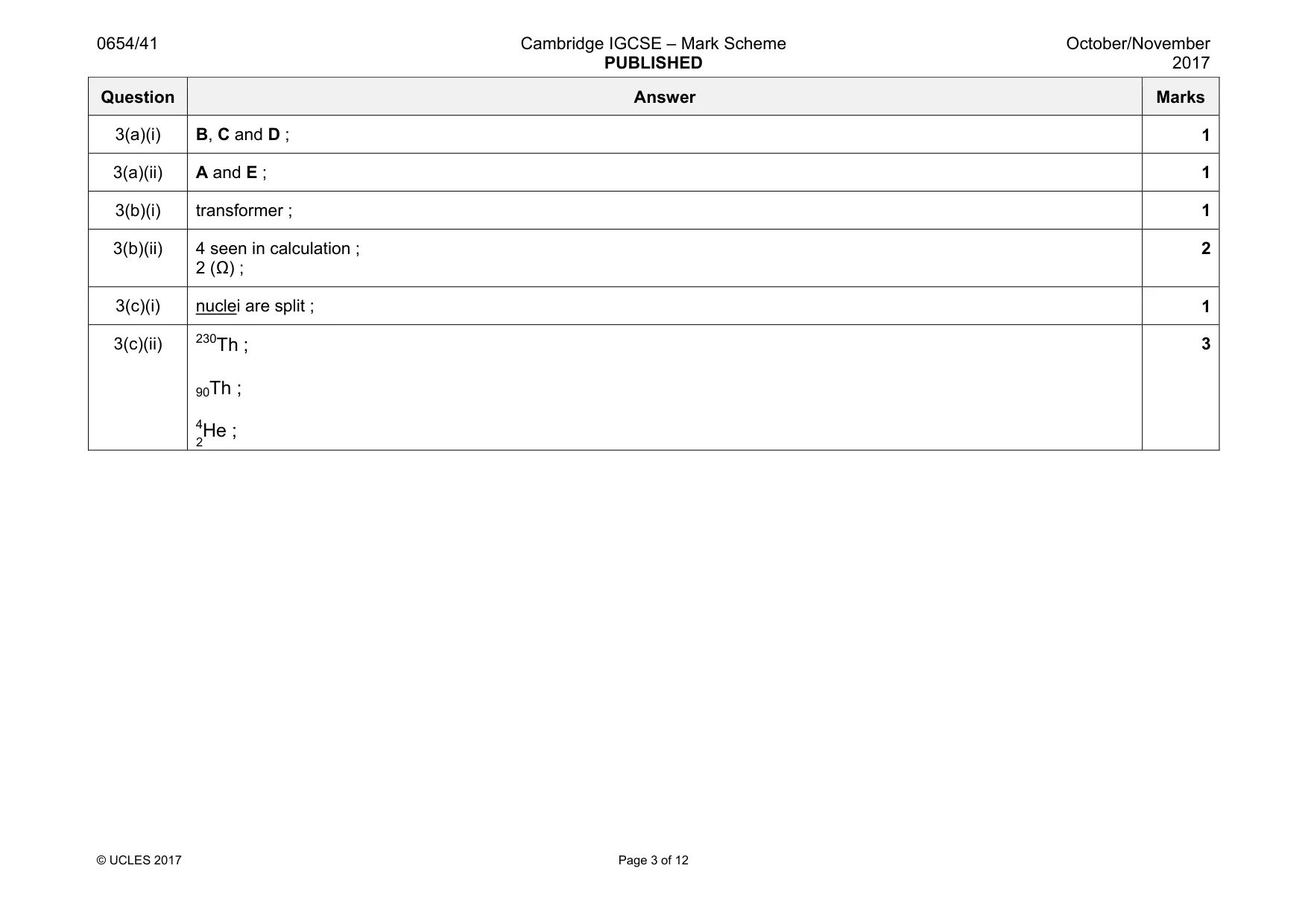 Mark scheme, page 3 of 12
