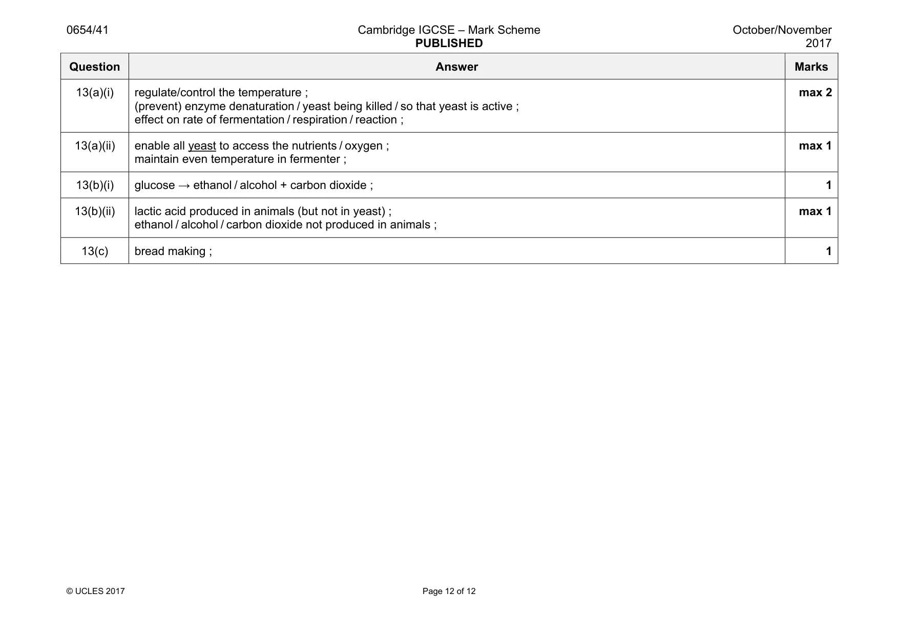 Mark scheme, page 12 of 12