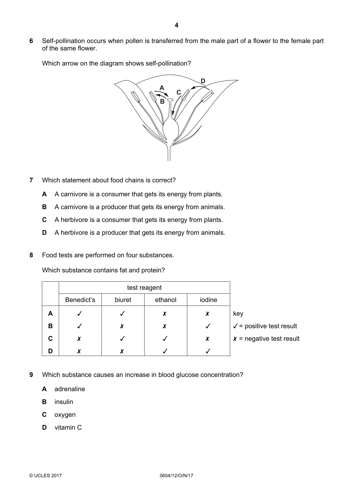 Cambridge IGCSE Sciences - Co-ordinated (Double) 0654 2017 Oct/Nov Paper 1 · Variant 2 question paper, page 4 of 20