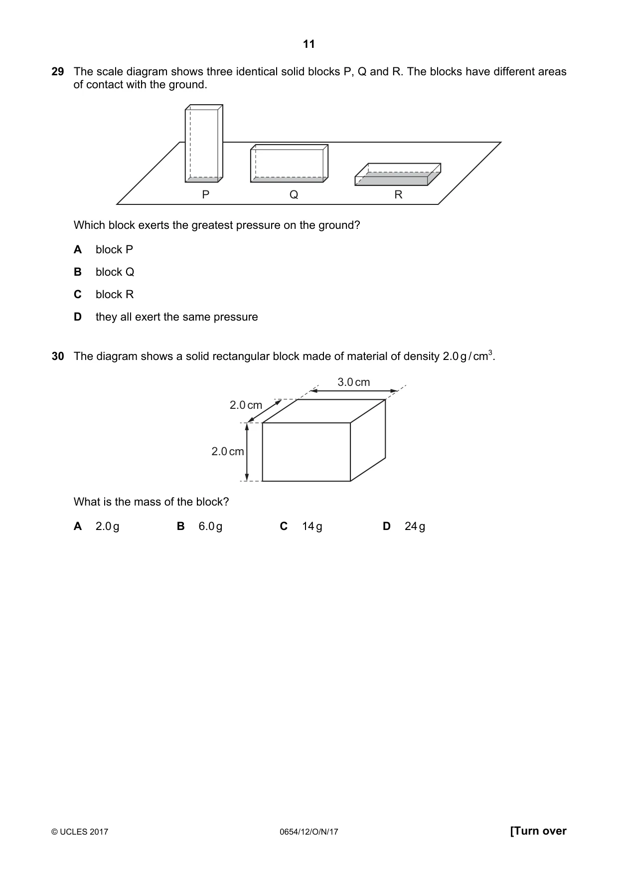 Cambridge IGCSE Sciences - Co-ordinated (Double) 0654 2017 Oct/Nov Paper 1 · Variant 2 question paper, page 11 of 20