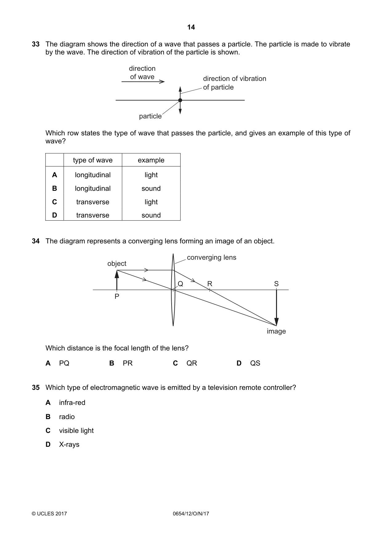 Cambridge IGCSE Sciences - Co-ordinated (Double) 0654 2017 Oct/Nov Paper 1 · Variant 2 question paper, page 14 of 20