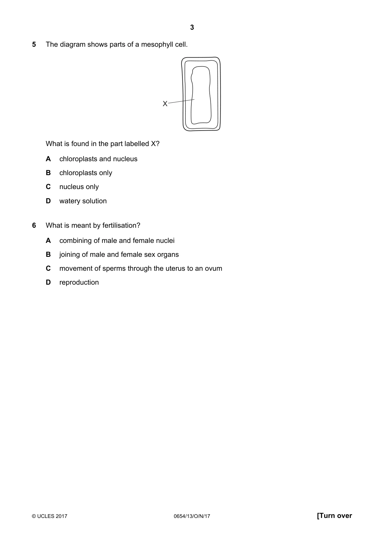 Cambridge IGCSE Sciences - Co-ordinated (Double) 0654 2017 Oct/Nov Paper 1 · Variant 3 question paper, page 3 of 16