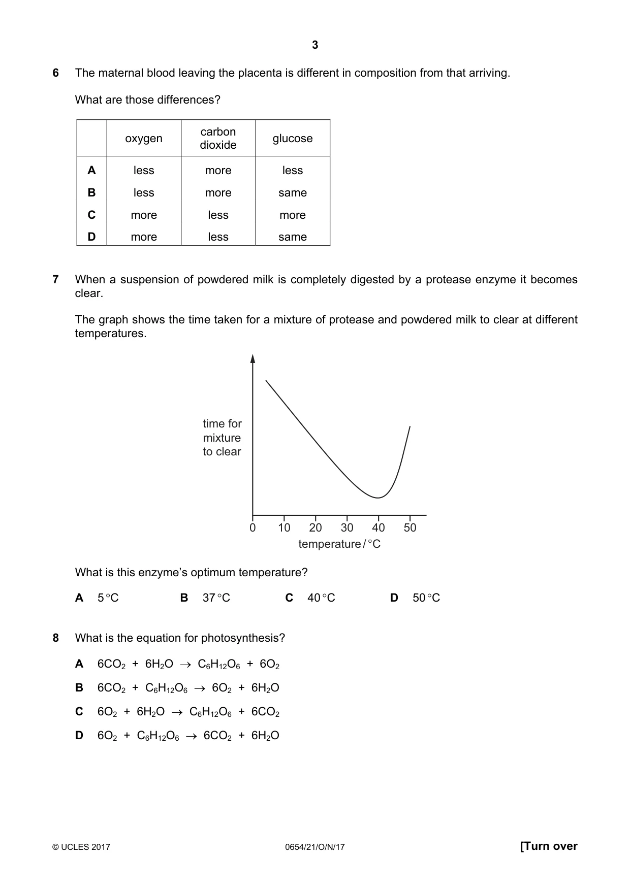 Cambridge IGCSE Sciences - Co-ordinated (Double) 0654 2017 Oct/Nov Paper 2 · Variant 1 question paper, page 3 of 16