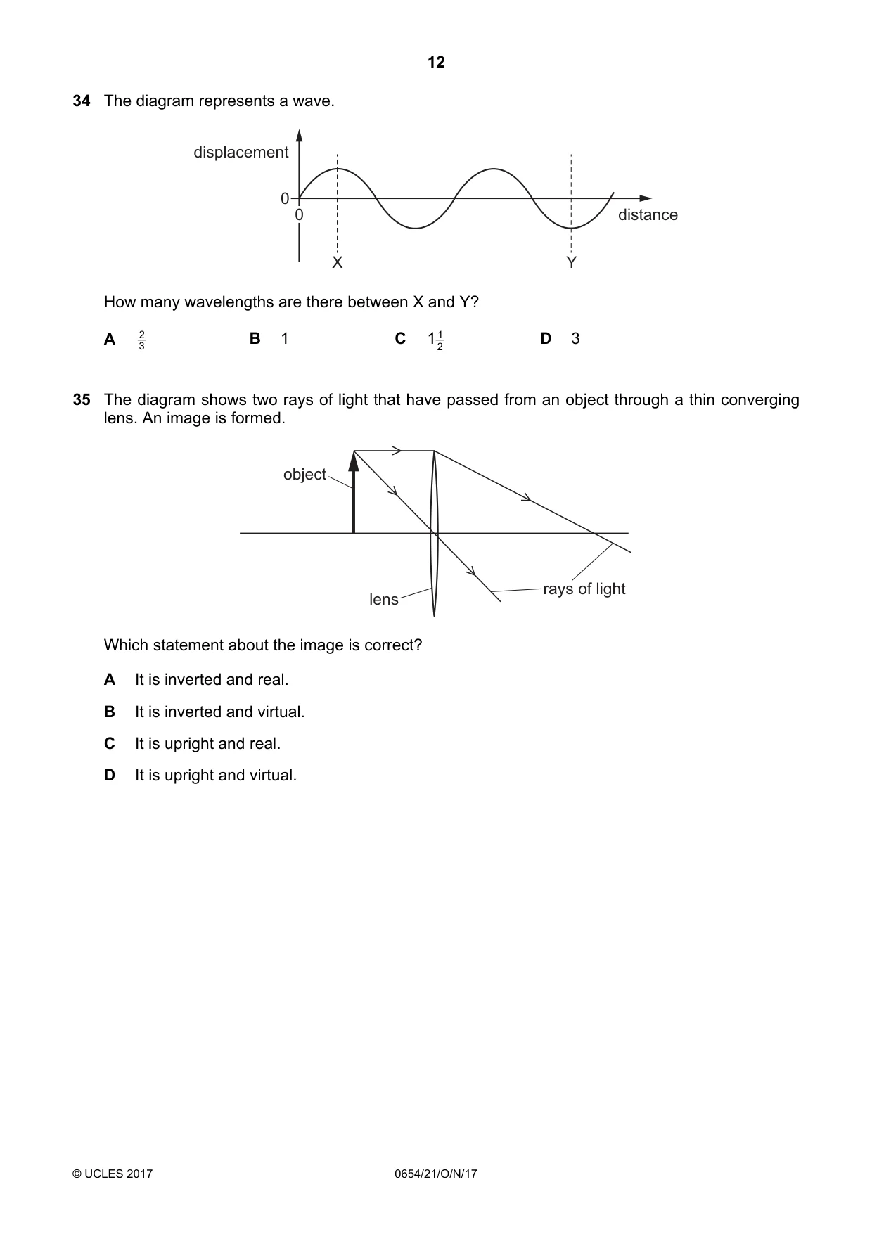 Cambridge IGCSE Sciences - Co-ordinated (Double) 0654 2017 Oct/Nov Paper 2 · Variant 1 question paper, page 12 of 16