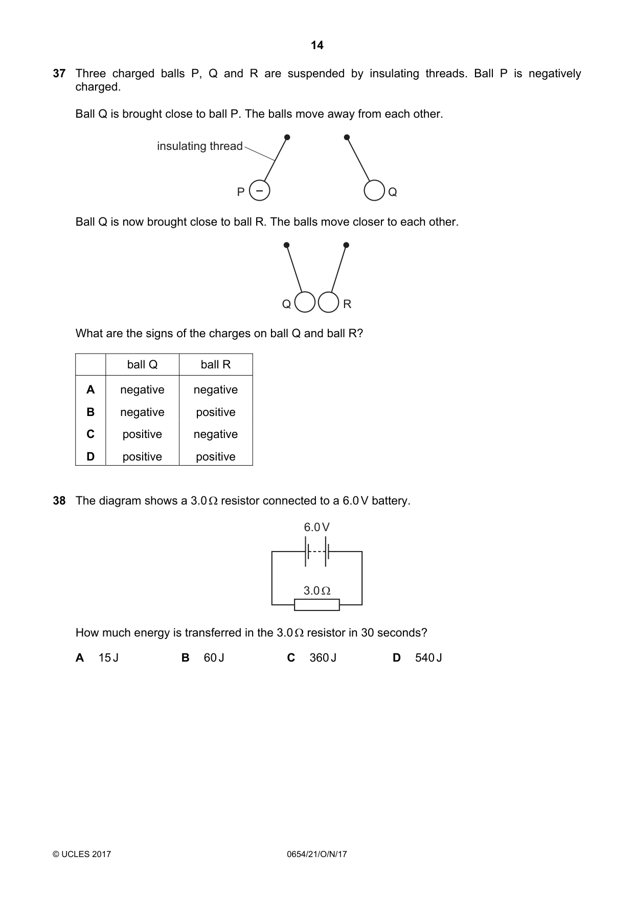 Cambridge IGCSE Sciences - Co-ordinated (Double) 0654 2017 Oct/Nov Paper 2 · Variant 1 question paper, page 14 of 16