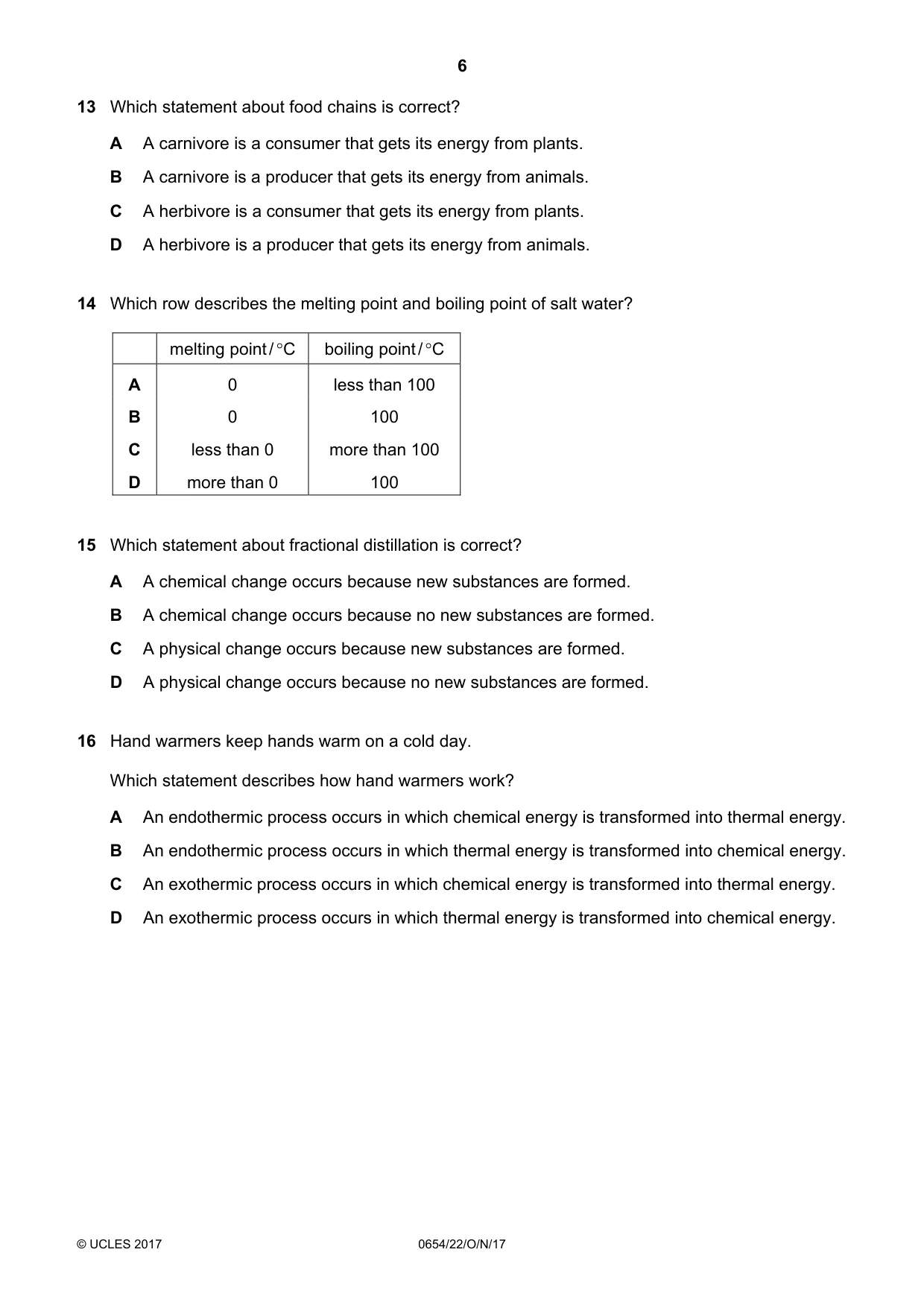 Cambridge IGCSE Sciences - Co-ordinated (Double) 0654 2017 Oct/Nov Paper 2 · Variant 2 question paper, page 6 of 16