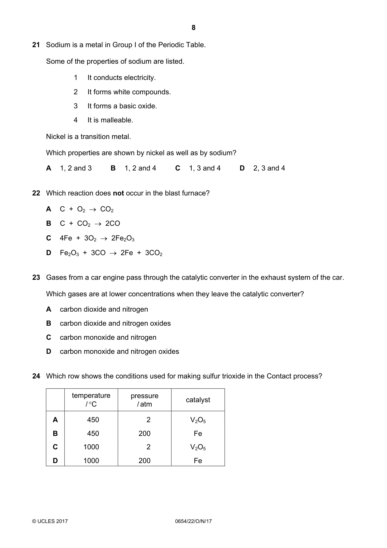Cambridge IGCSE Sciences - Co-ordinated (Double) 0654 2017 Oct/Nov Paper 2 · Variant 2 question paper, page 8 of 16