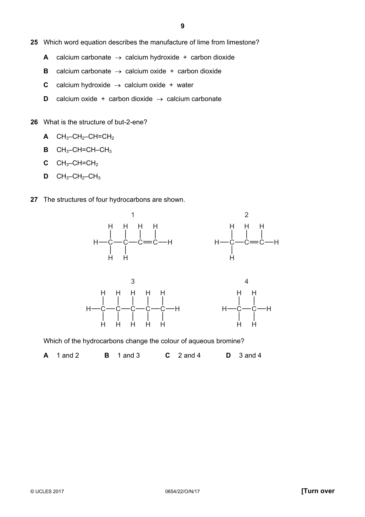 Cambridge IGCSE Sciences - Co-ordinated (Double) 0654 2017 Oct/Nov Paper 2 · Variant 2 question paper, page 9 of 16