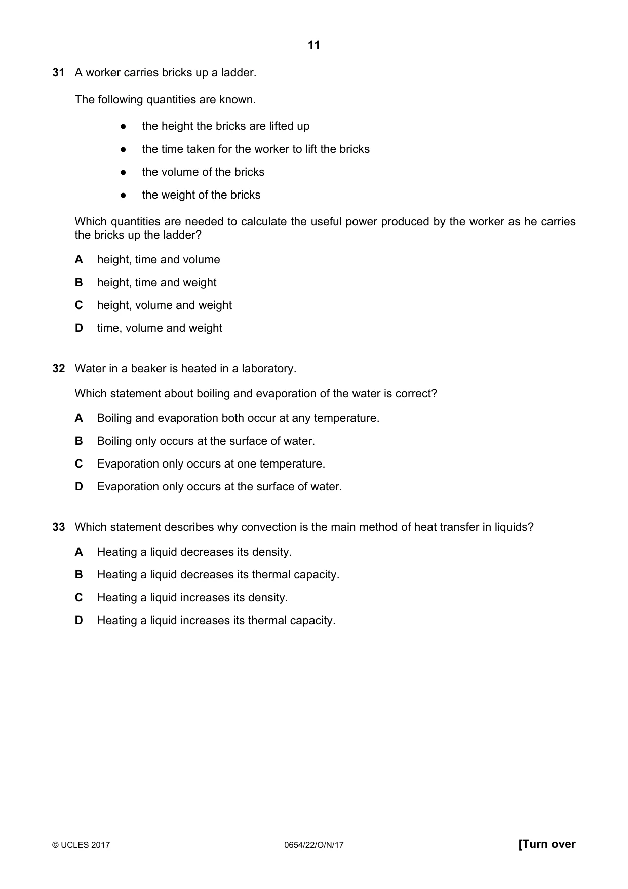 Cambridge IGCSE Sciences - Co-ordinated (Double) 0654 2017 Oct/Nov Paper 2 · Variant 2 question paper, page 11 of 16