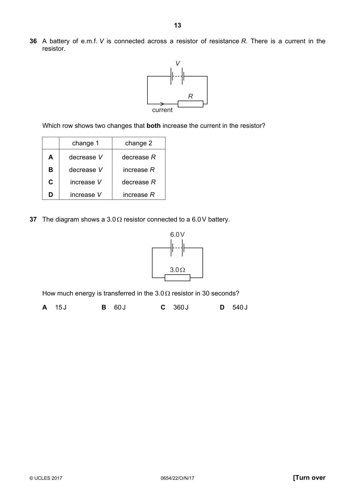 Cambridge IGCSE Sciences - Co-ordinated (Double) 0654 2017 Oct/Nov Paper 2 · Variant 2 question paper, page 13 of 16