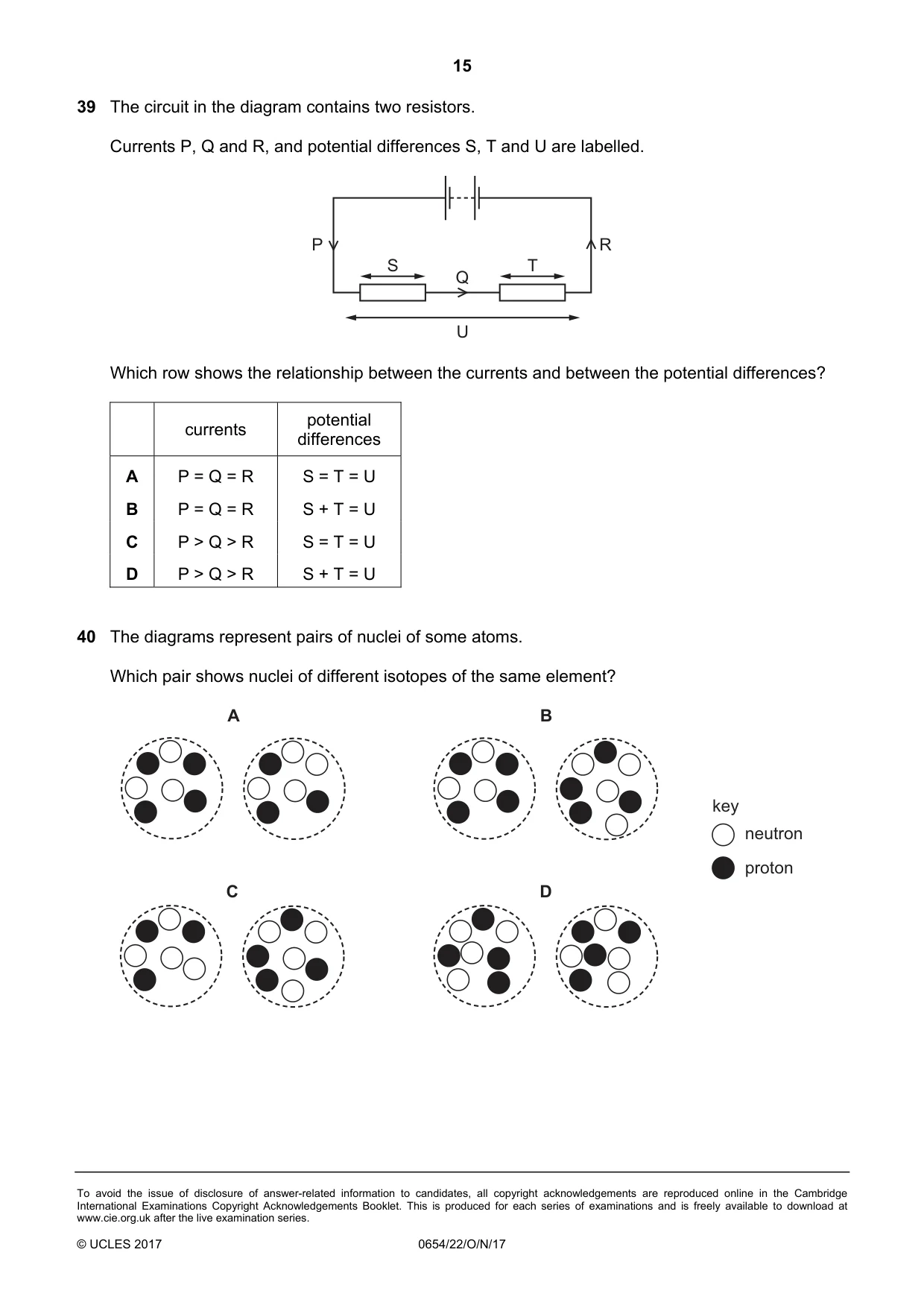 Cambridge IGCSE Sciences - Co-ordinated (Double) 0654 2017 Oct/Nov Paper 2 · Variant 2 question paper, page 15 of 16