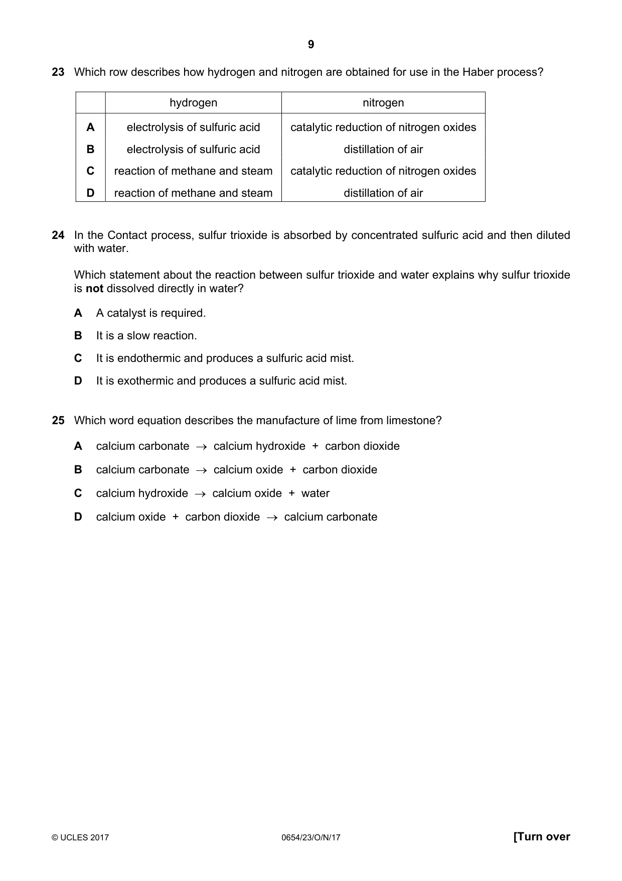 Cambridge IGCSE Sciences - Co-ordinated (Double) 0654 2017 Oct/Nov Paper 2 · Variant 3 question paper, page 9 of 20
