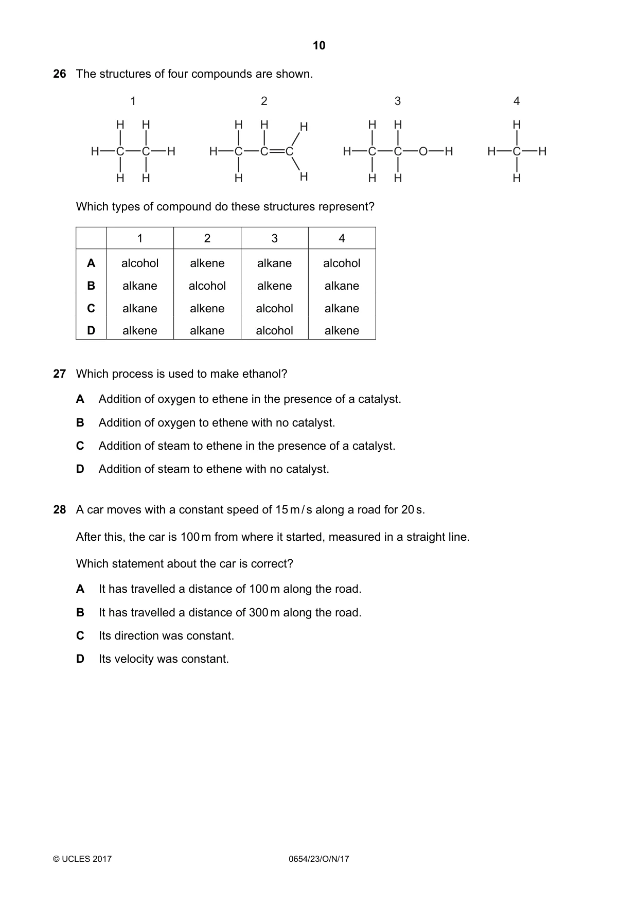 Cambridge IGCSE Sciences - Co-ordinated (Double) 0654 2017 Oct/Nov Paper 2 · Variant 3 question paper, page 10 of 20